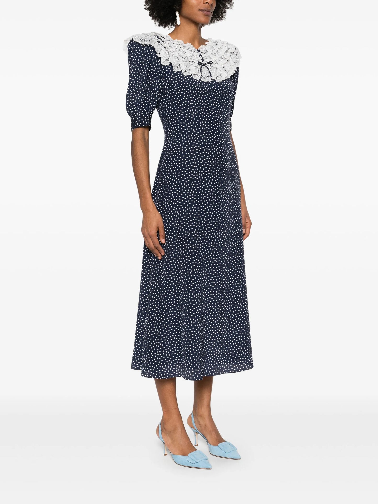 polka-dot maxi dress