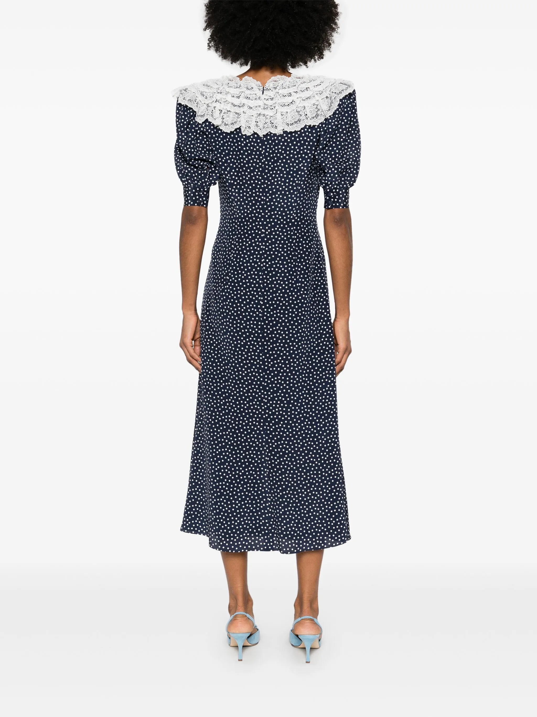 polka-dot maxi dress