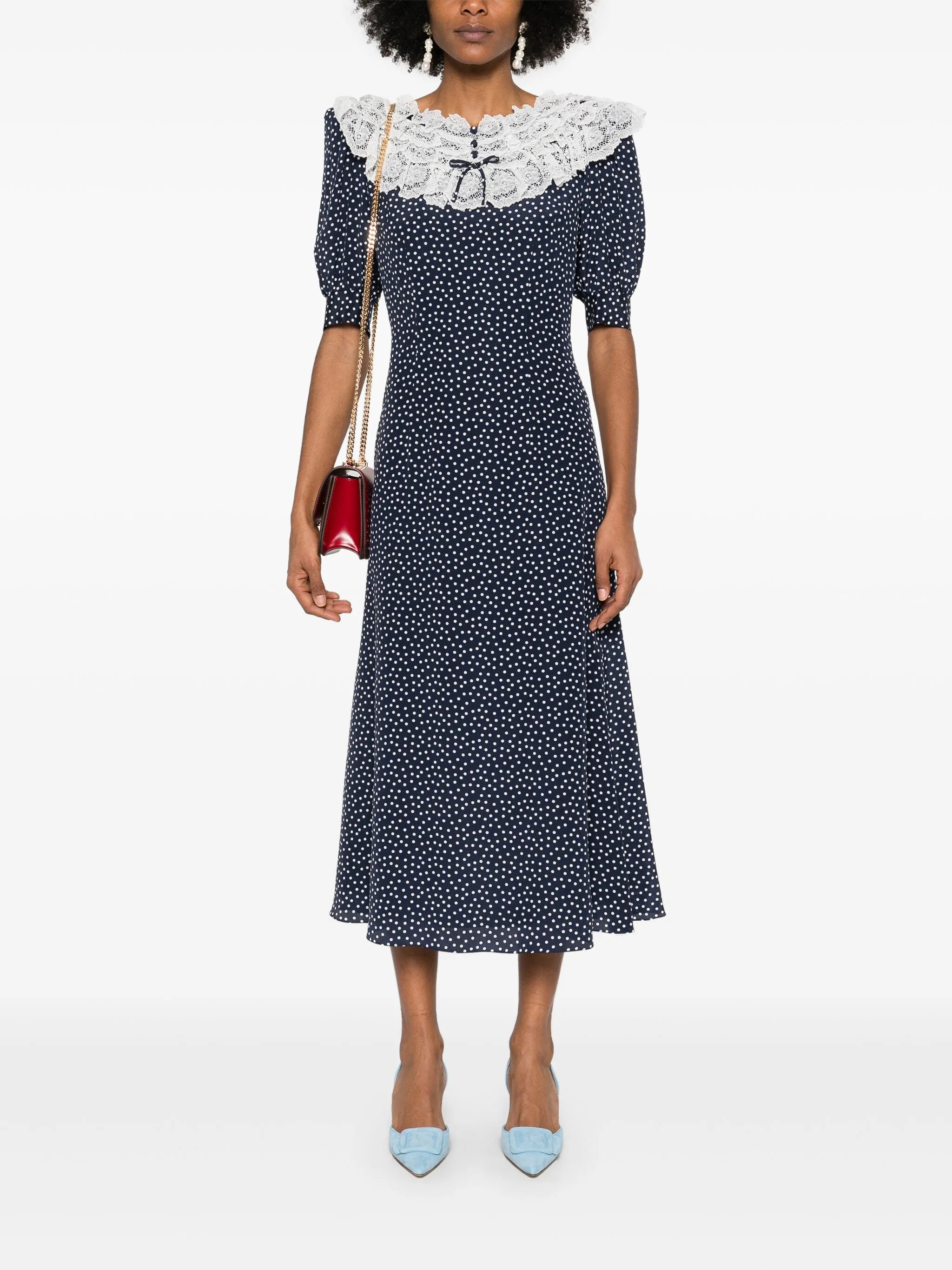polka-dot maxi dress