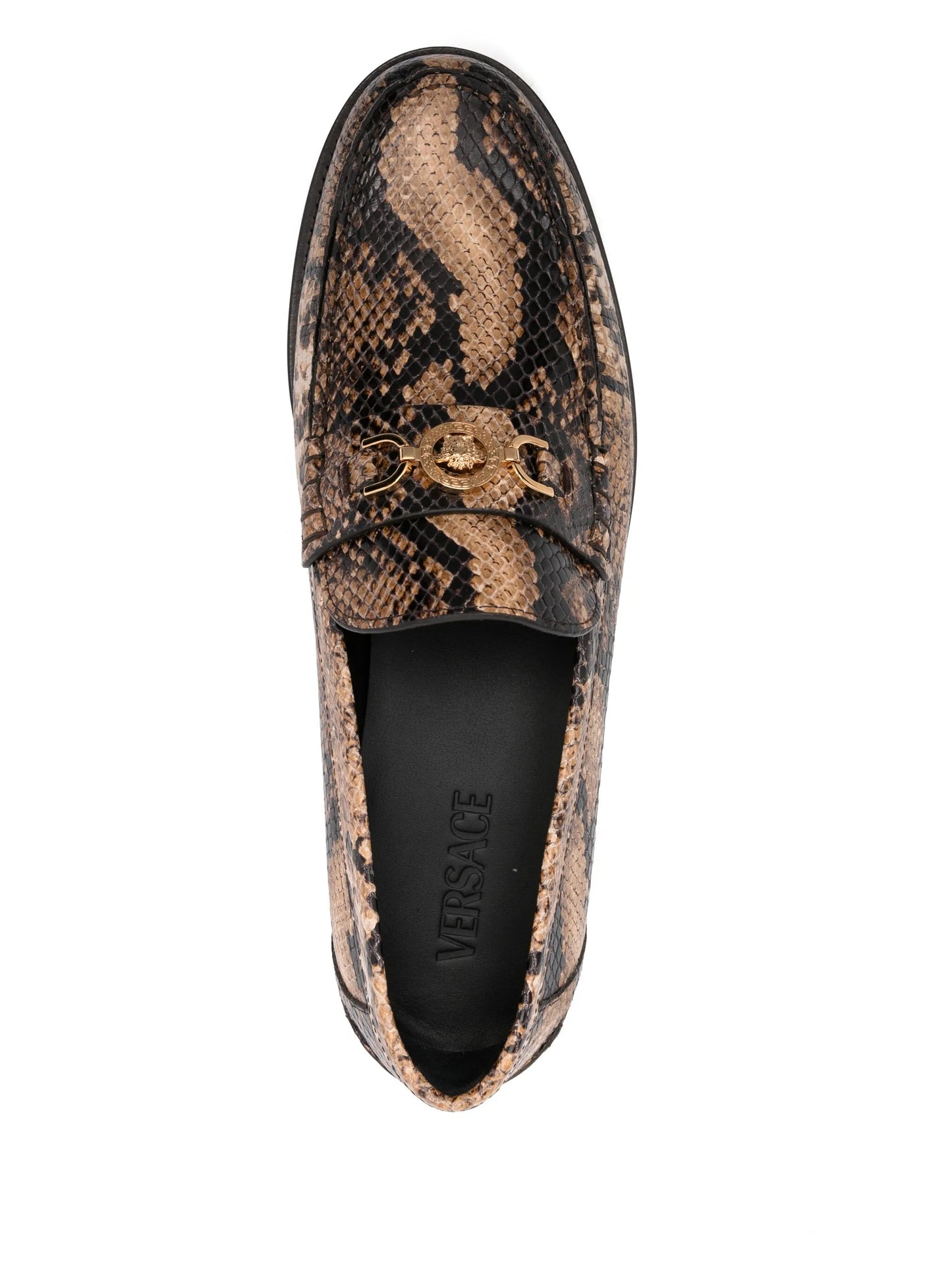 snakeskin-effect loafers