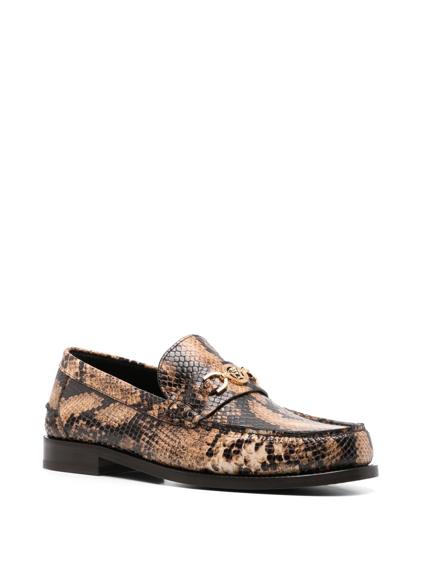 snakeskin-effect loafers