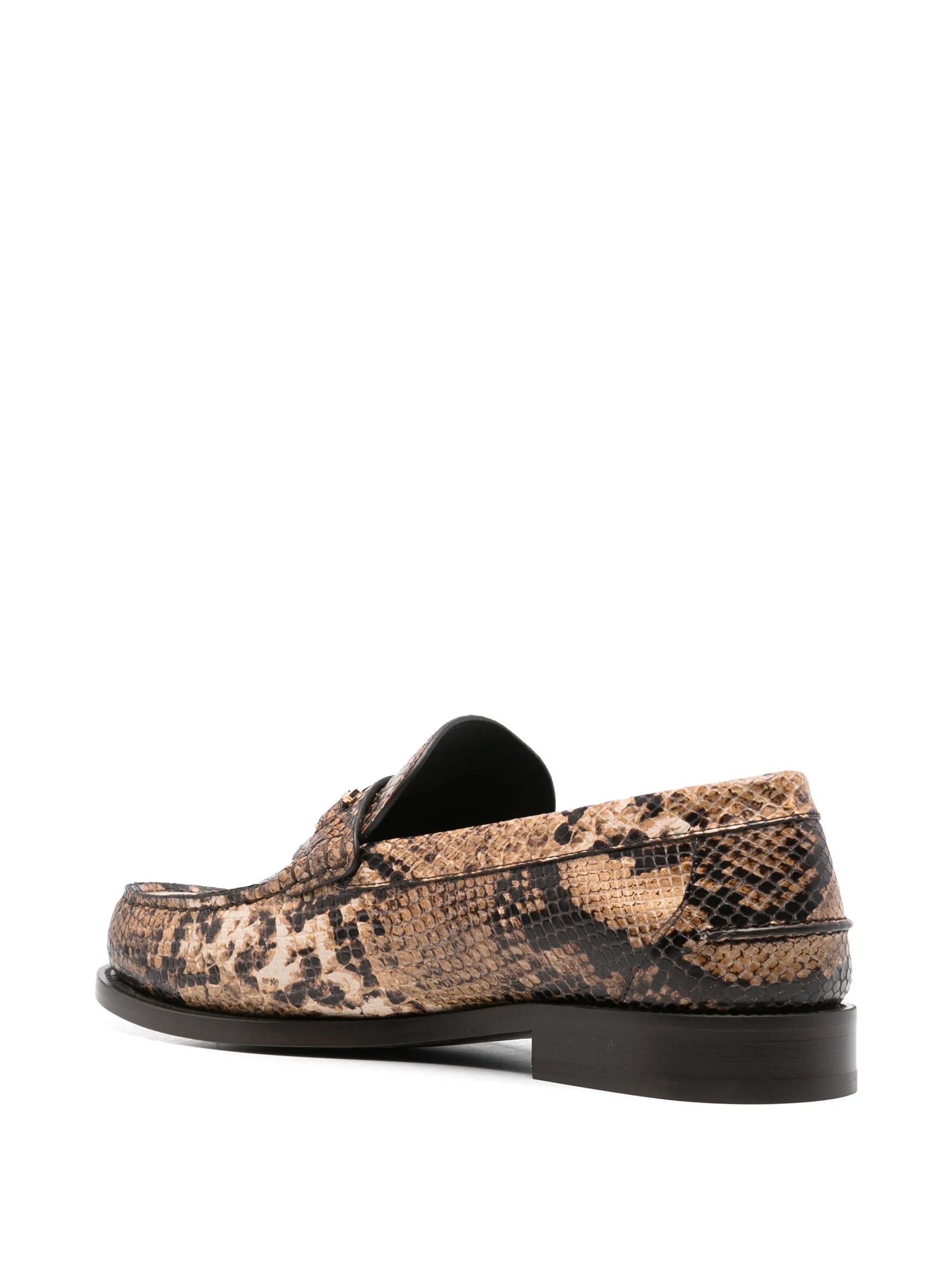 snakeskin-effect loafers