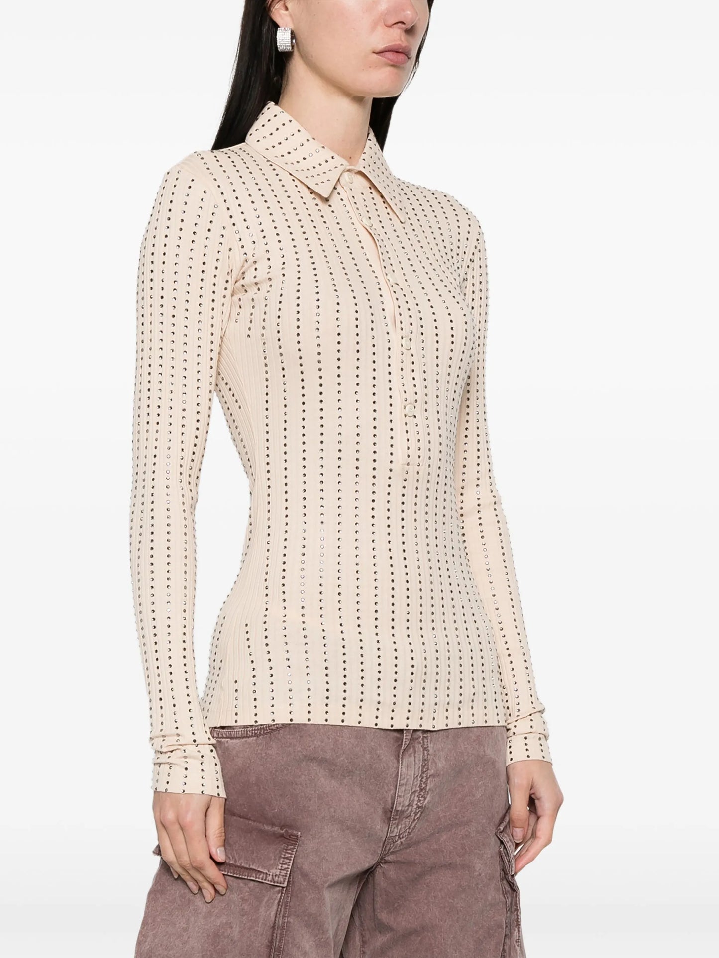 rhinestone-embellished polo shirt