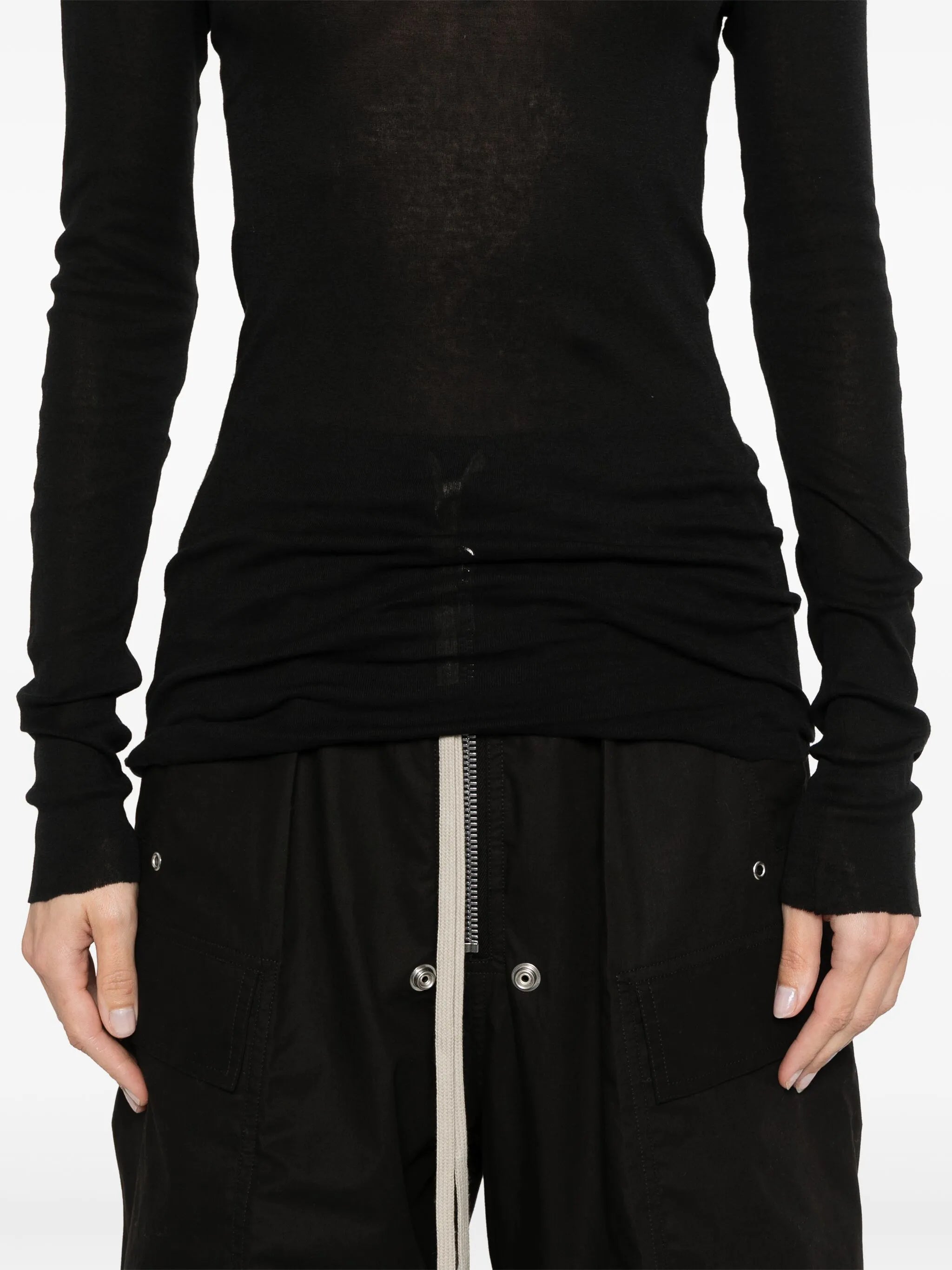 fine-ribbed long-sleeve T-shirt