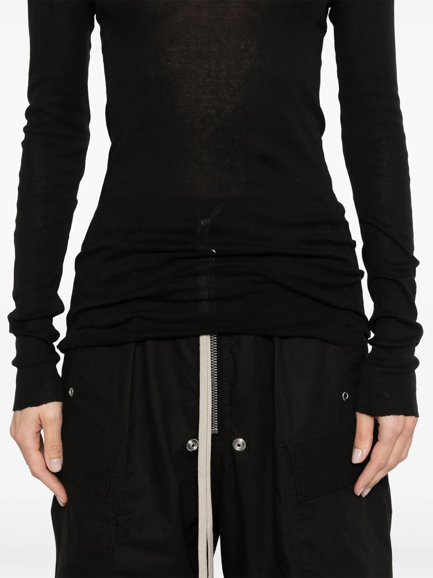 fine-ribbed long-sleeve T-shirt