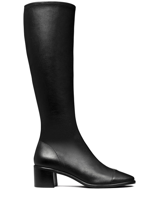cap-toe knee-high boots