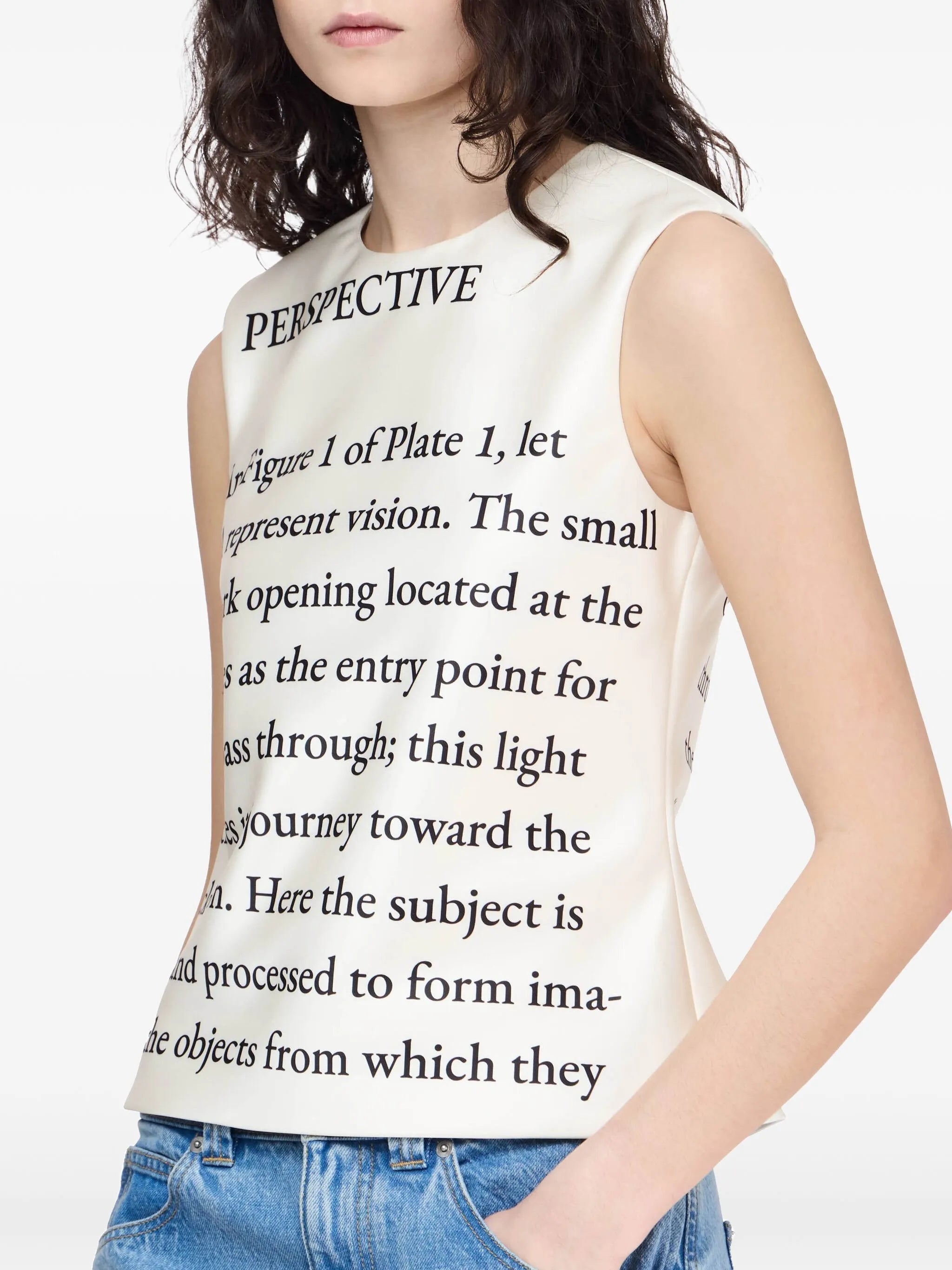 text-print tank top