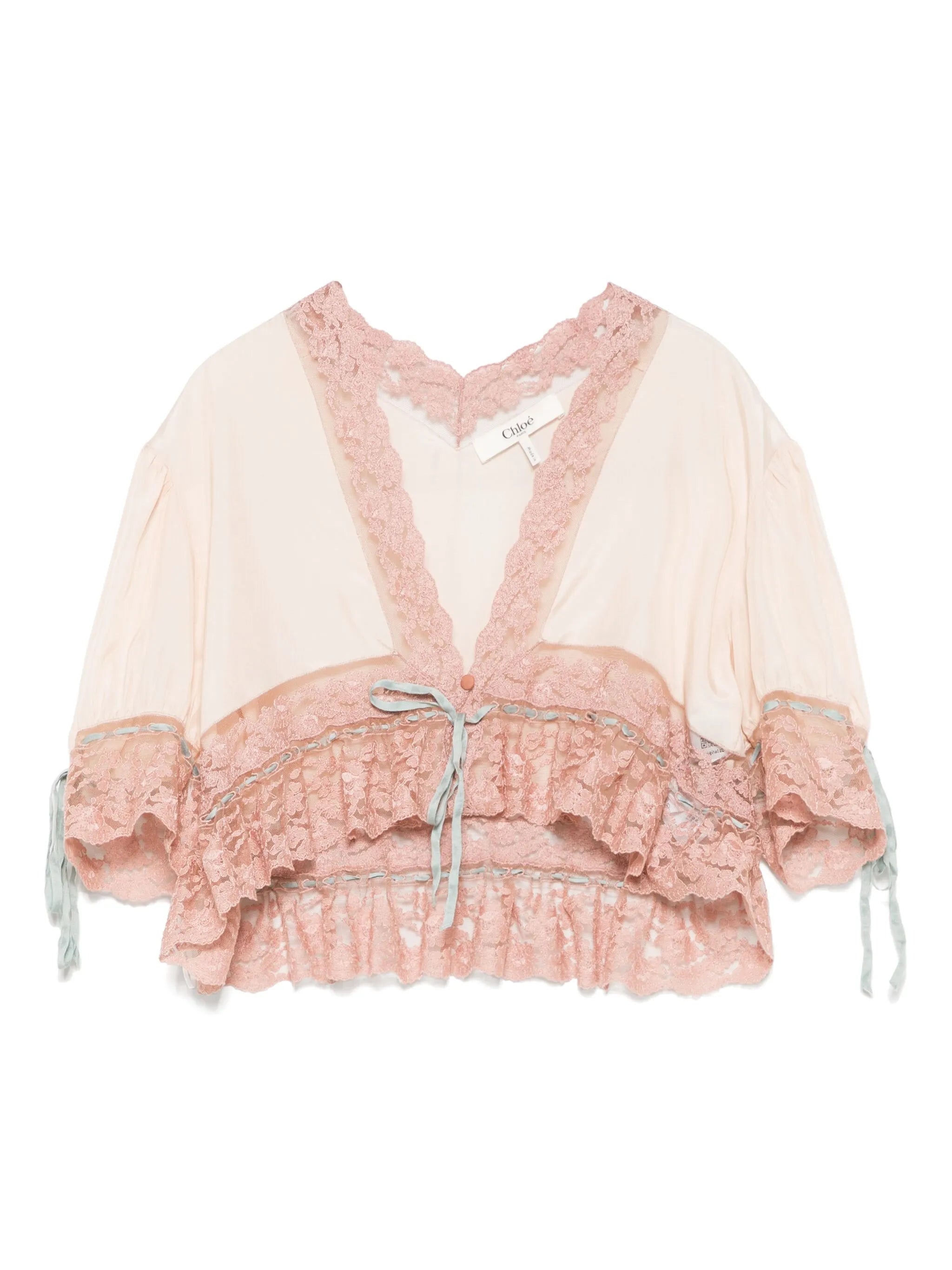 lace-trim blouse