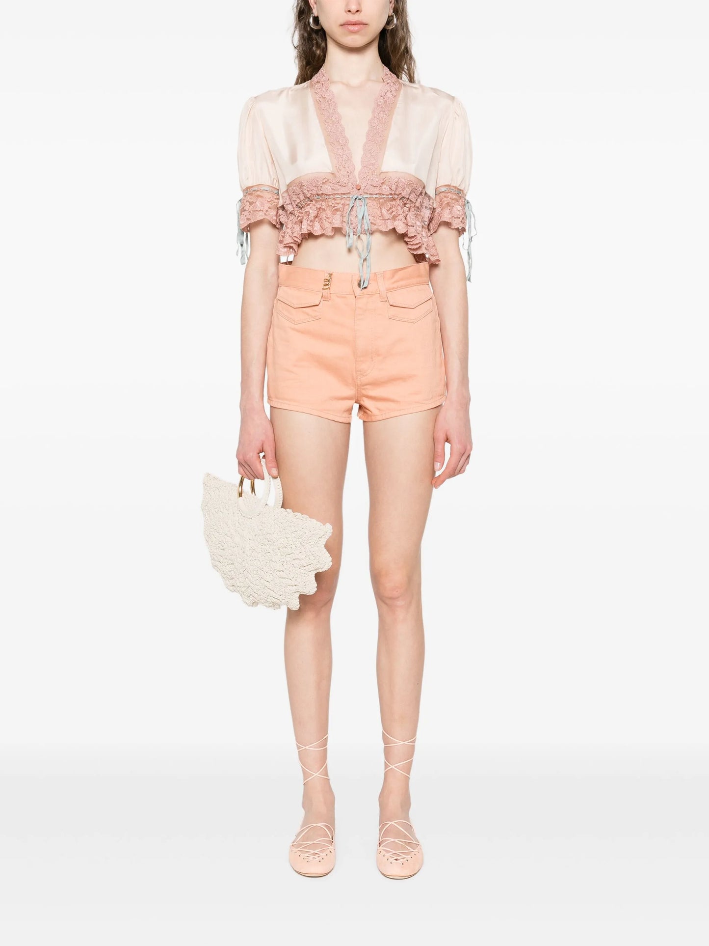 lace-trim blouse