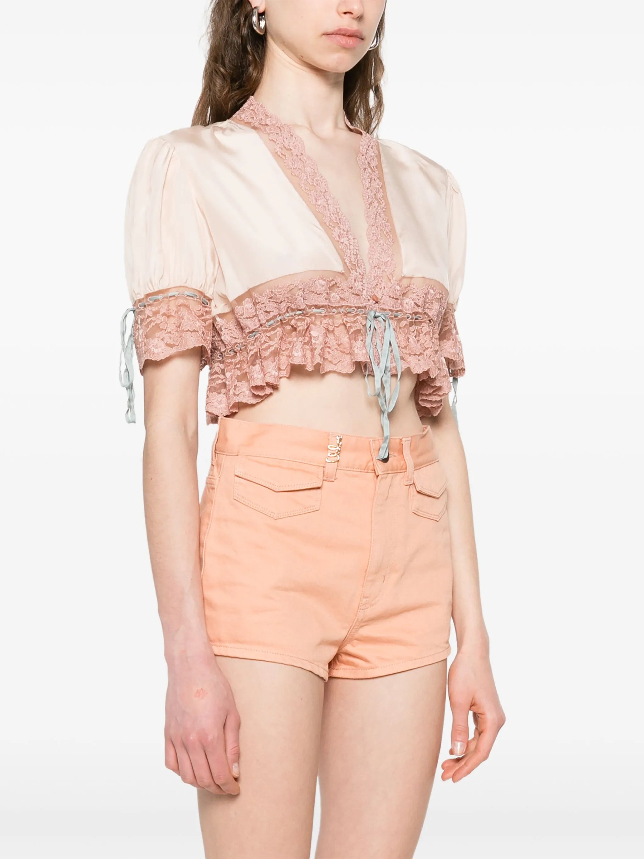 lace-trim blouse