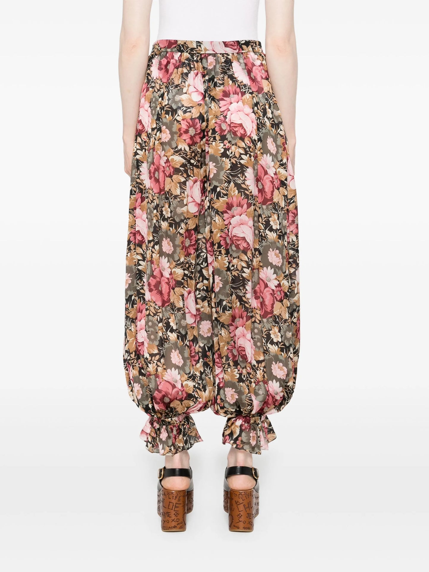 pleated silk trousers