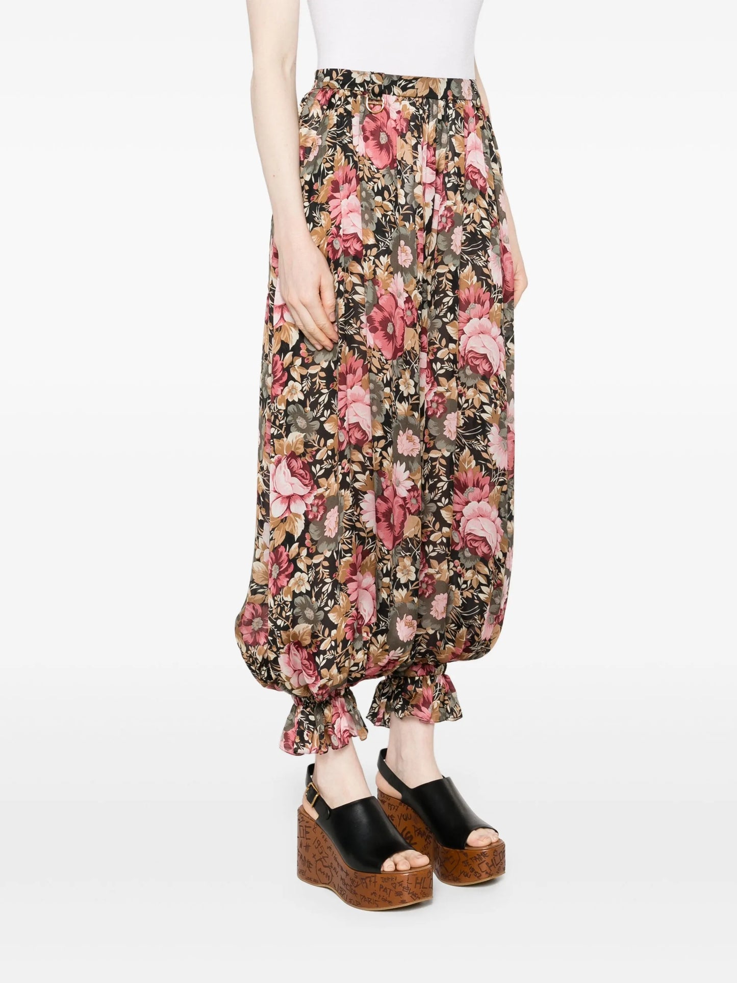 pleated silk trousers