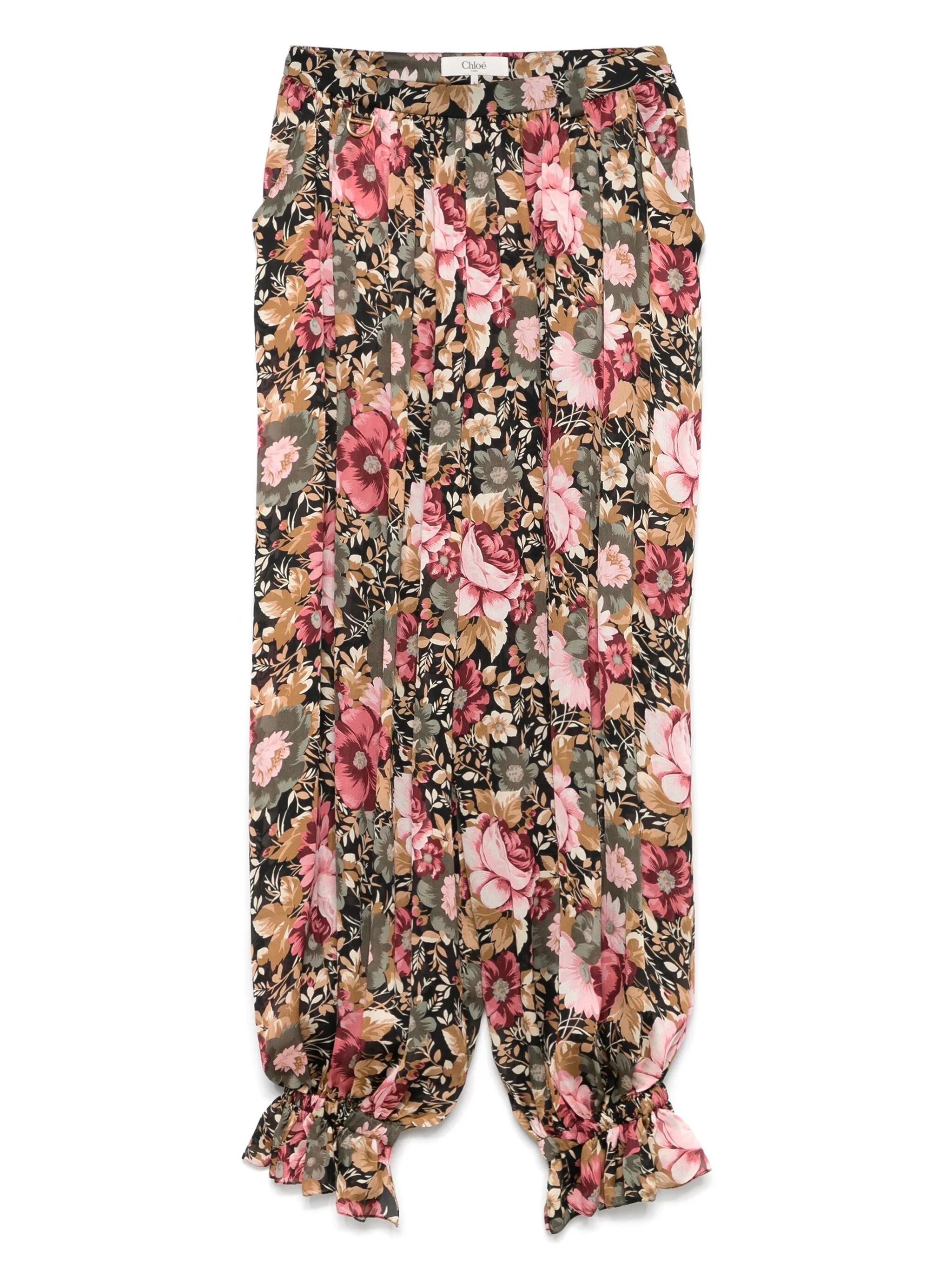 pleated silk trousers