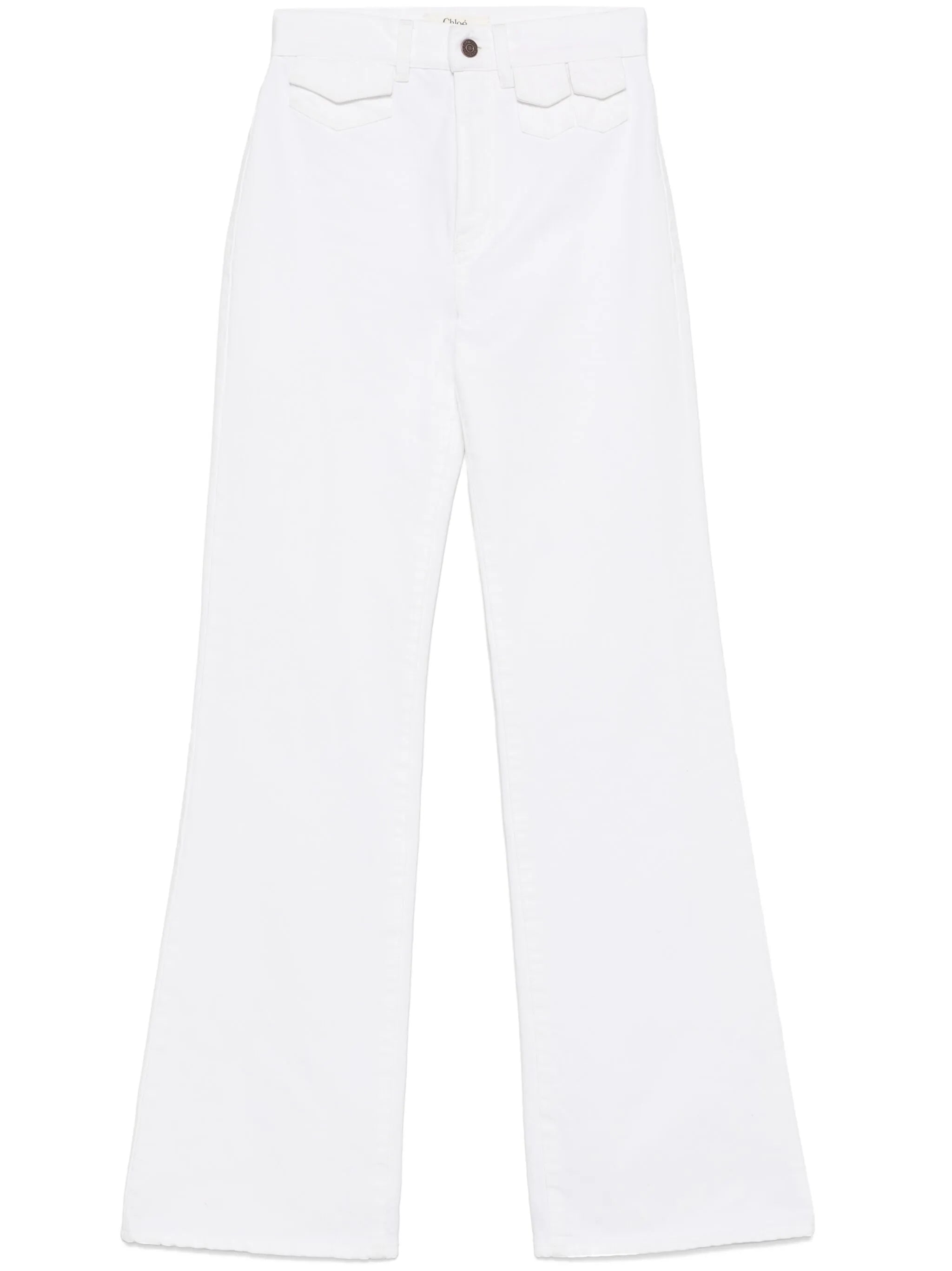 high-waisted straight-leg jeans