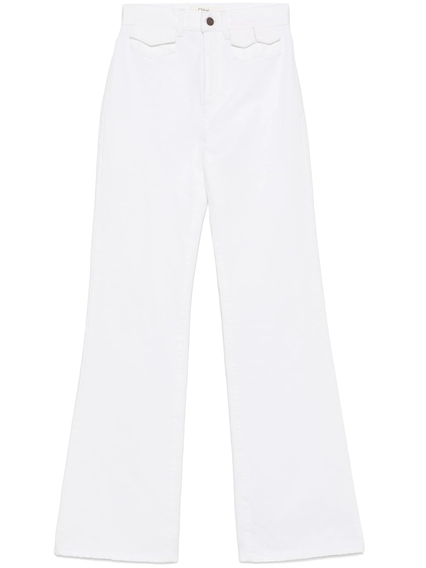 high-waisted straight-leg jeans