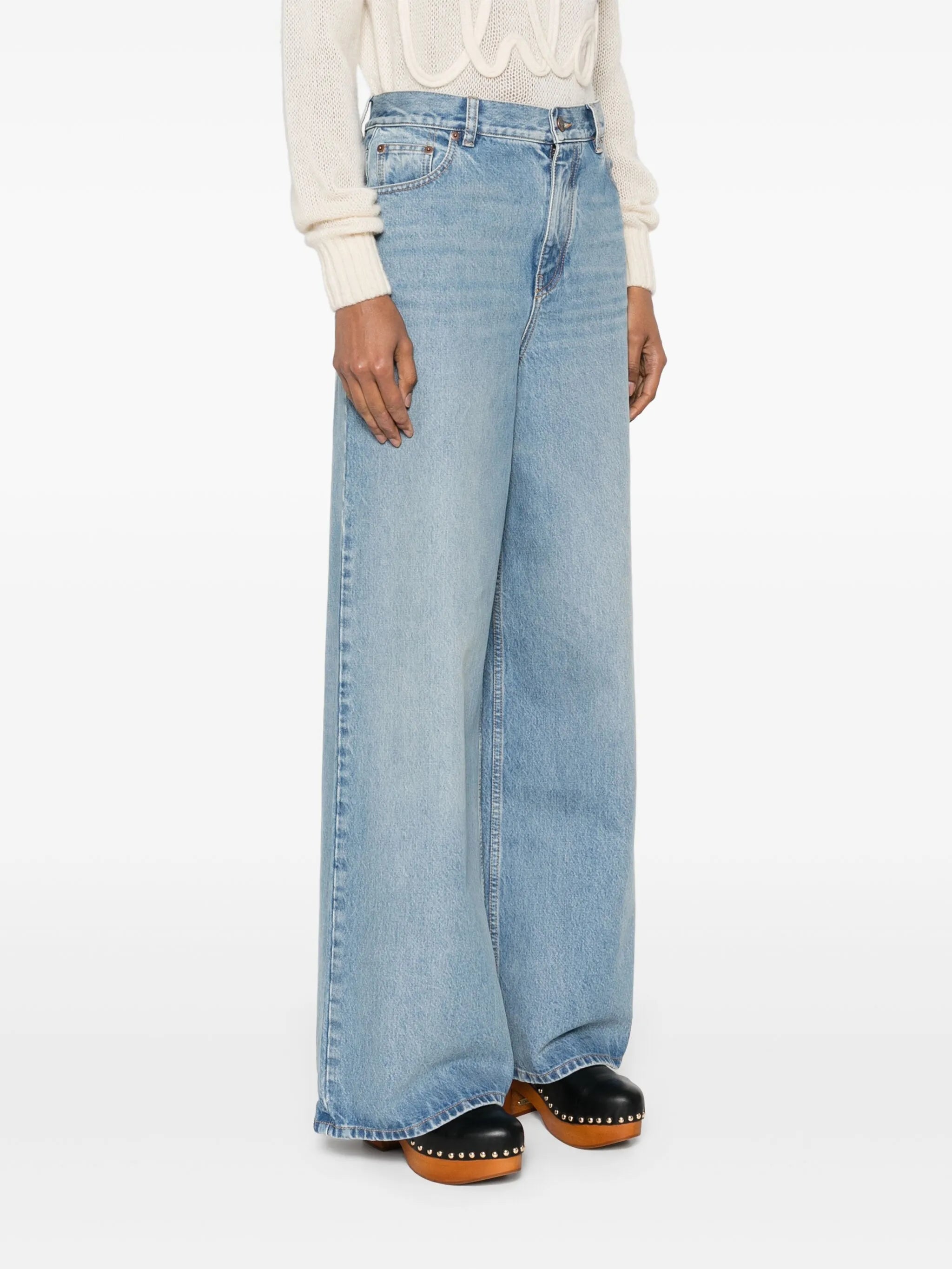 high-rise wide-leg jeans