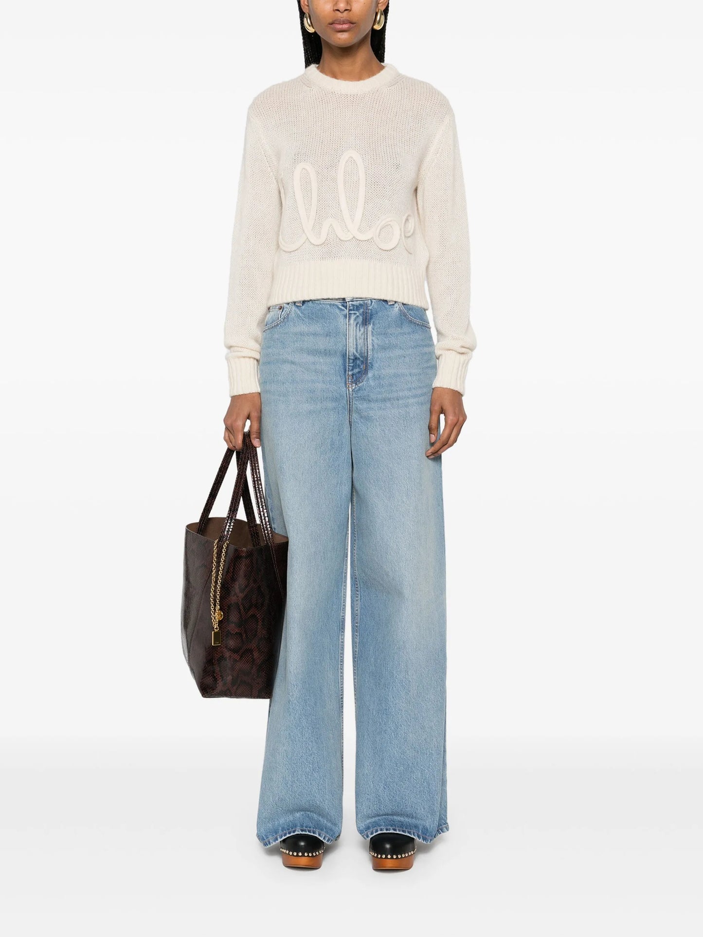 high-rise wide-leg jeans