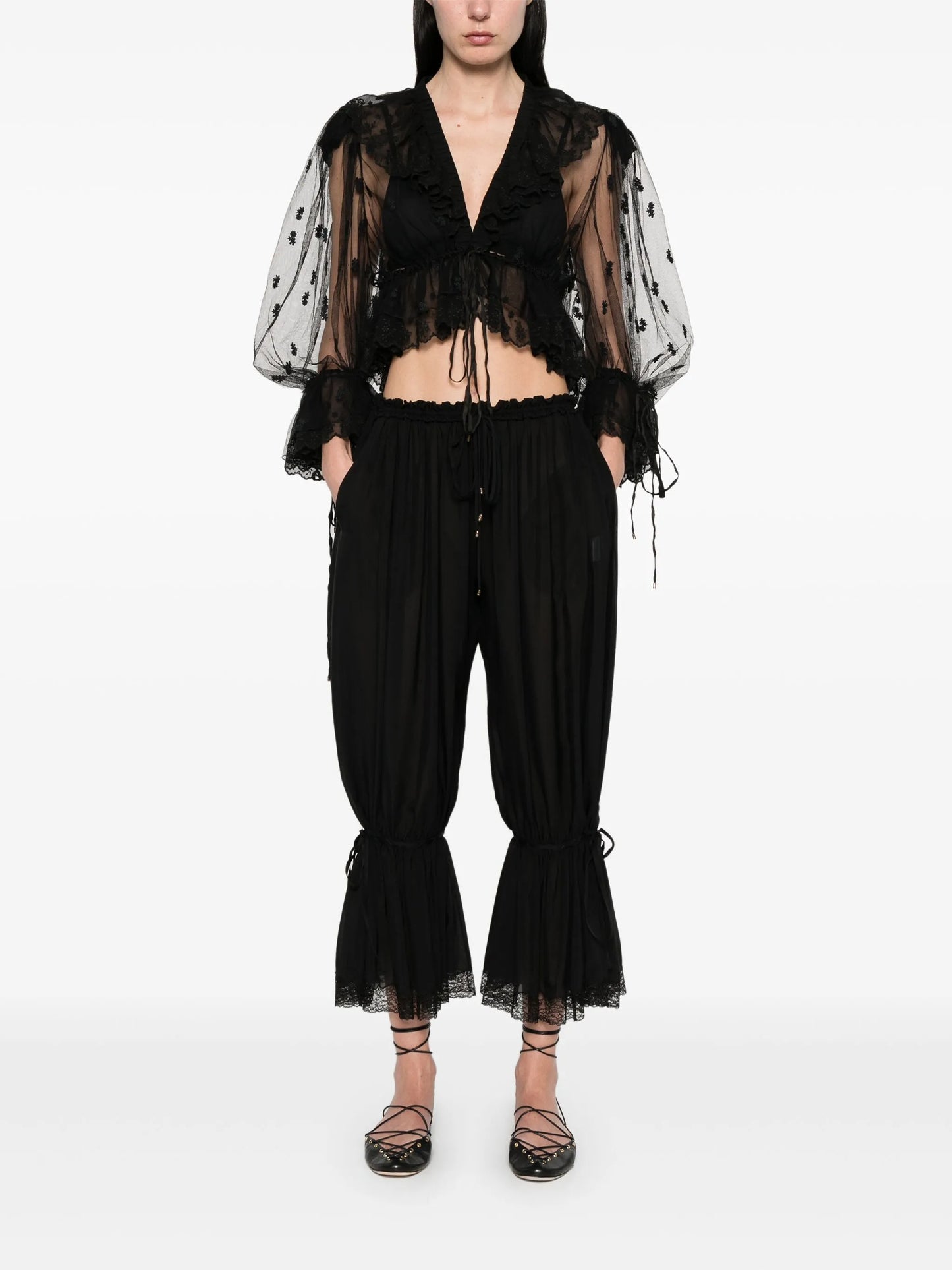 lace sheer blouse