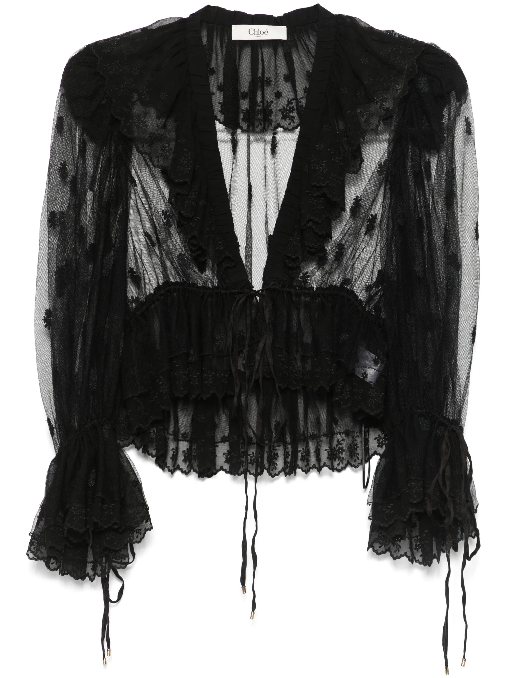 lace sheer blouse