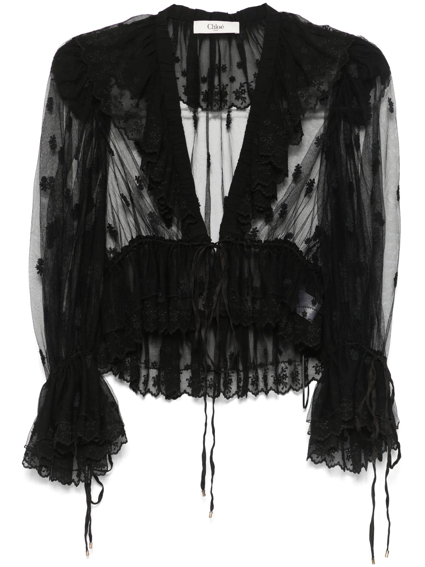 lace sheer blouse