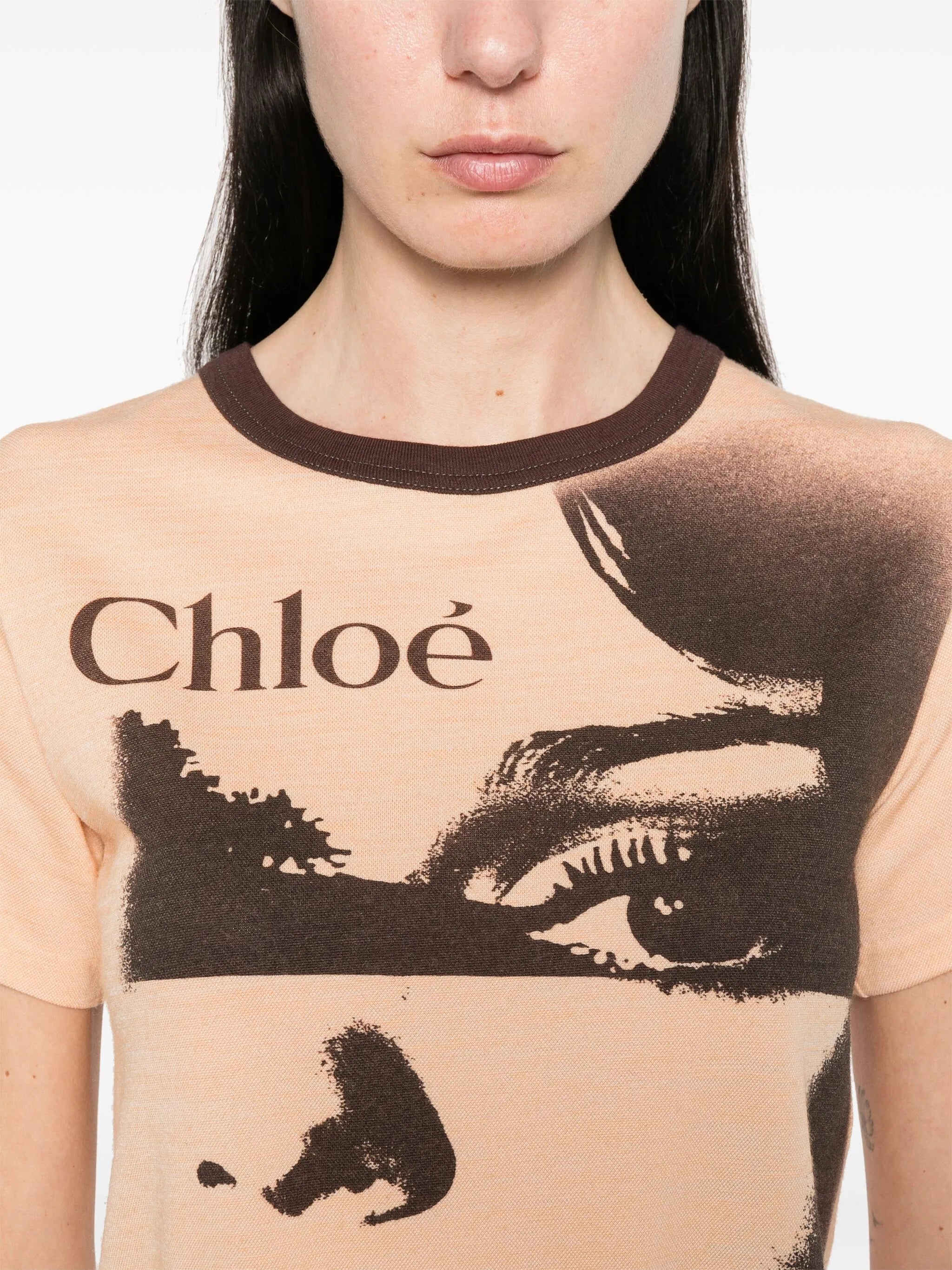 face print T-shirt