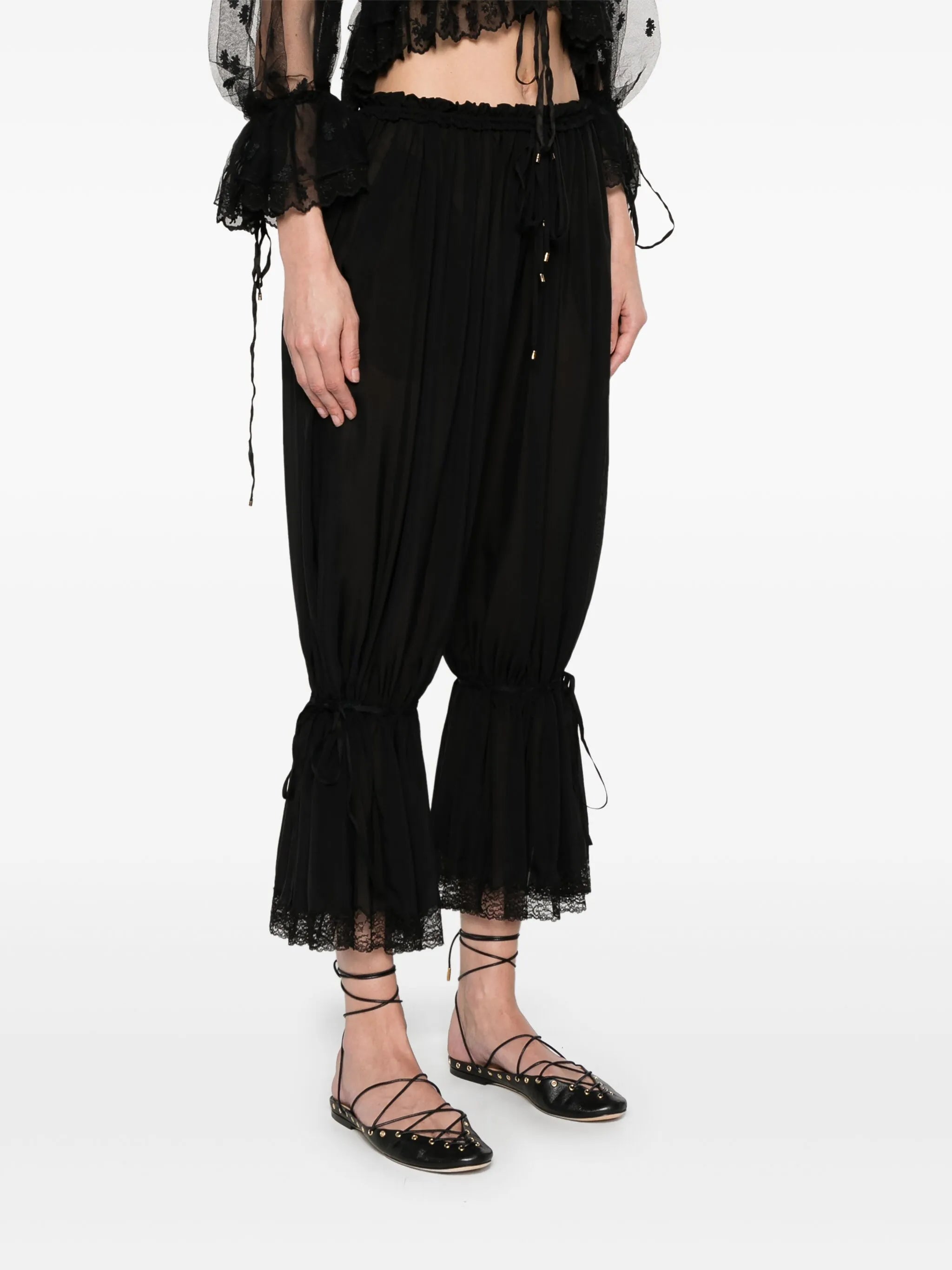 cinched cropped trousers