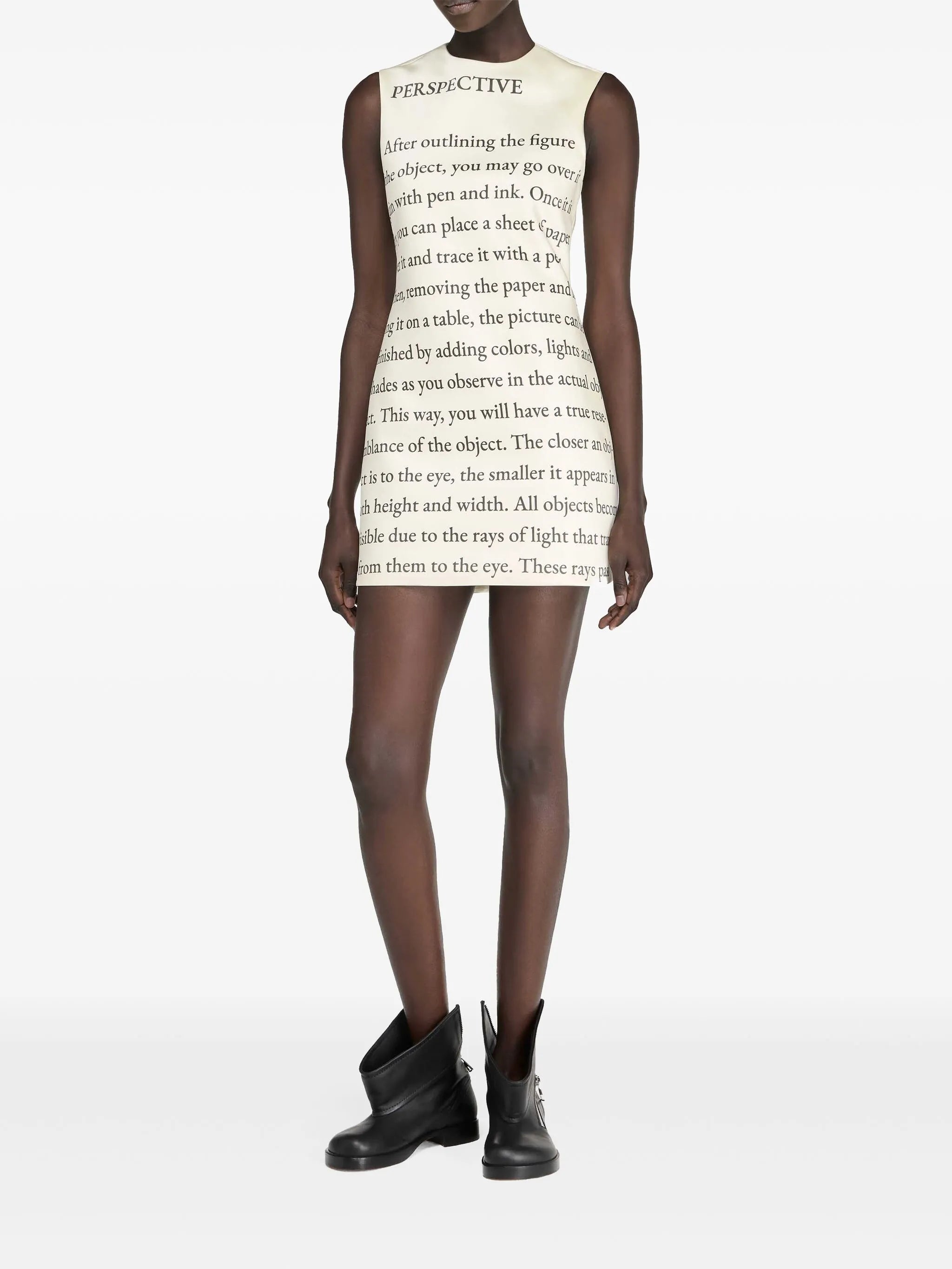 text-print mini dress