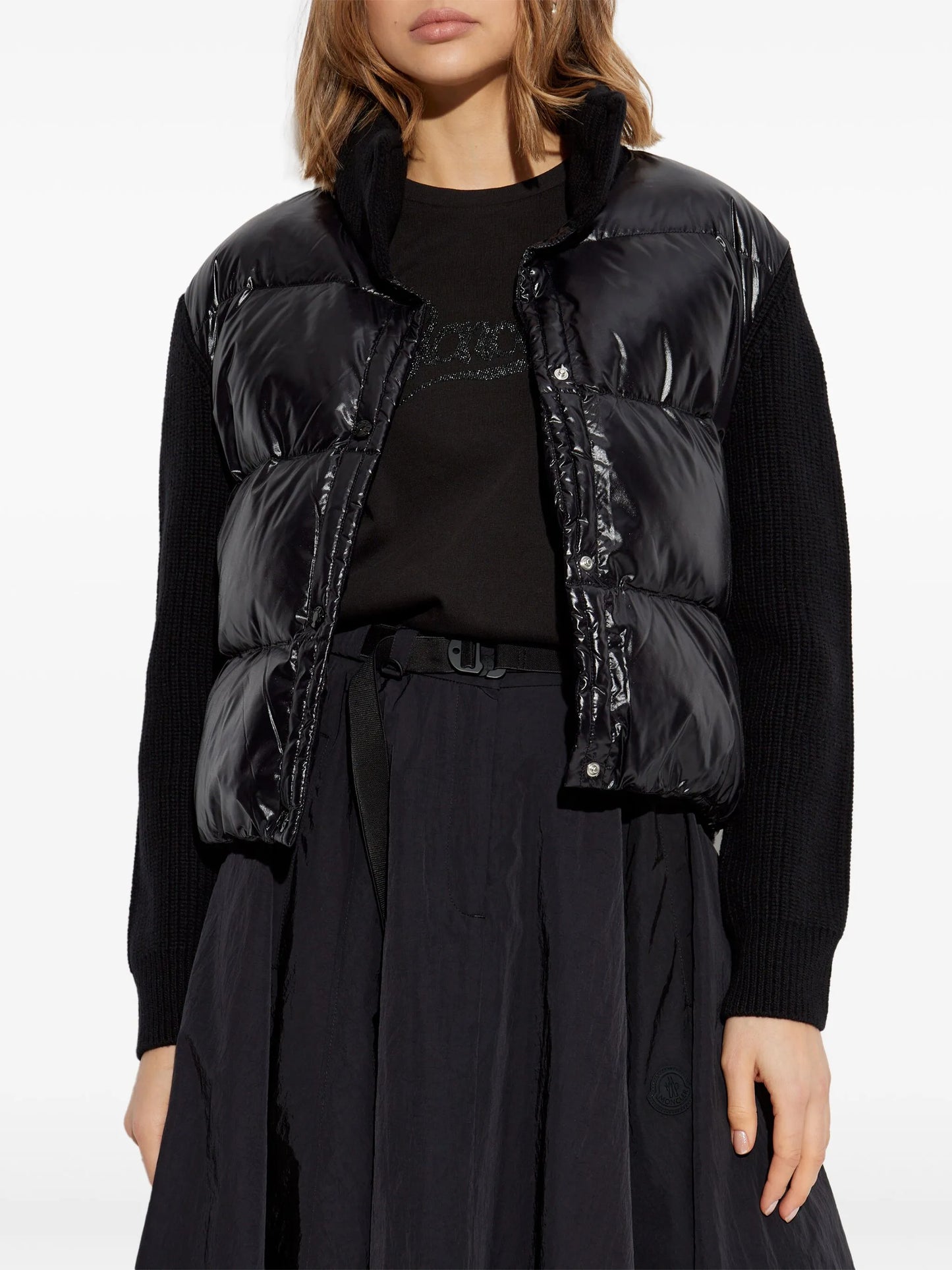padded wool cardigan