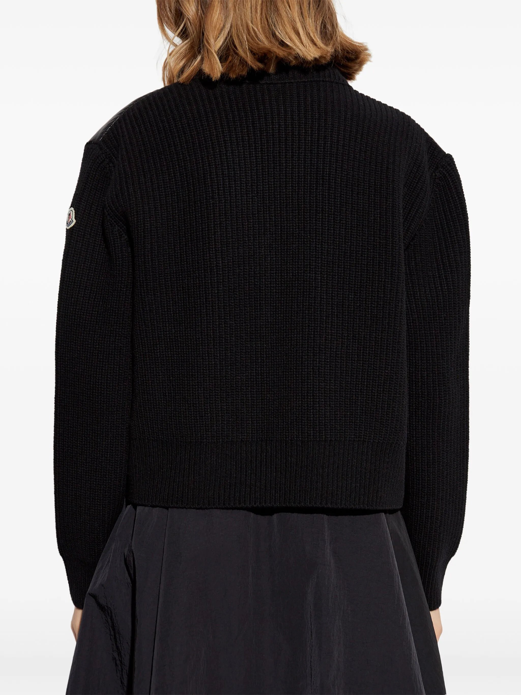 padded wool cardigan
