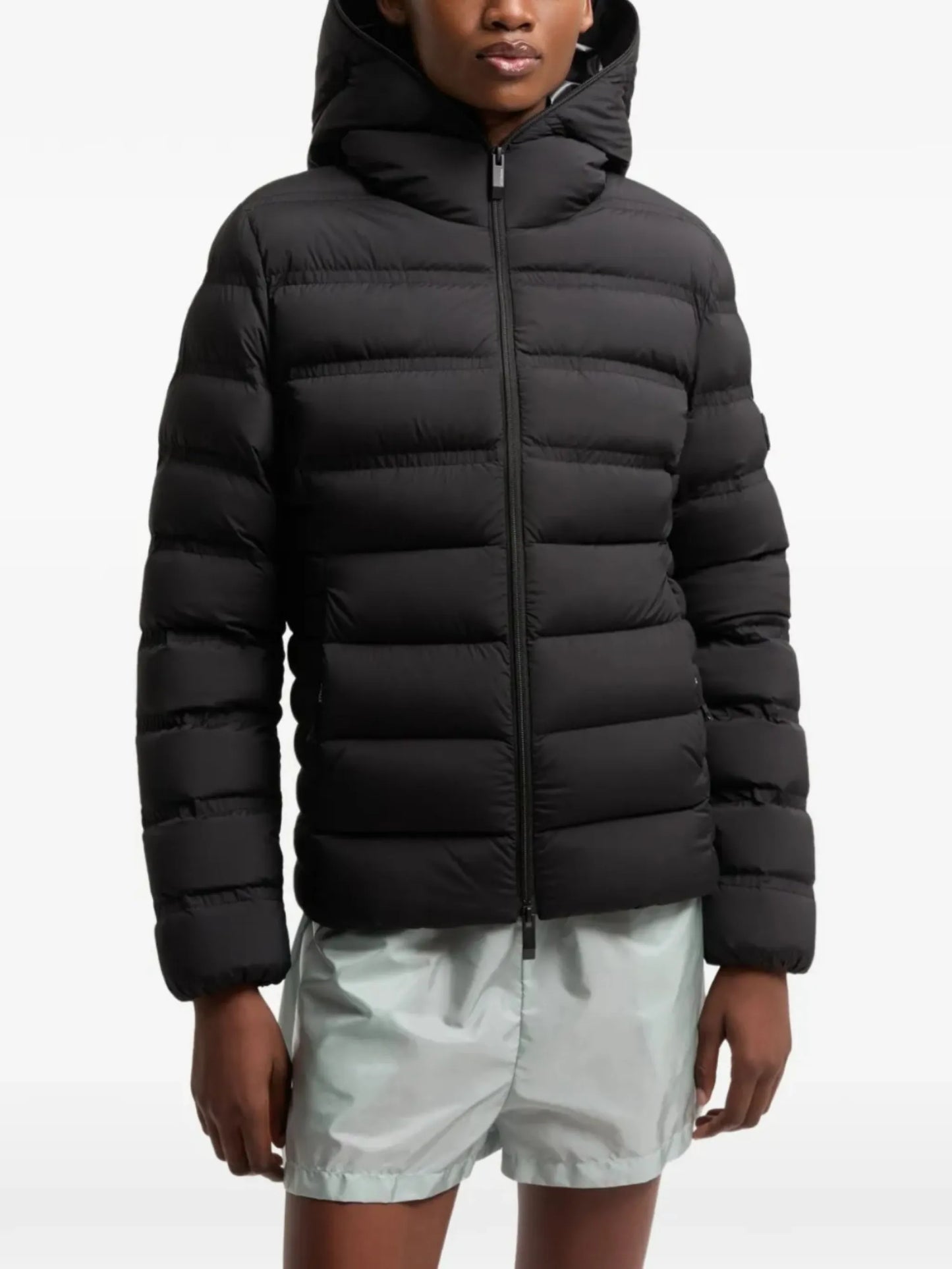 hooded quilted jacket