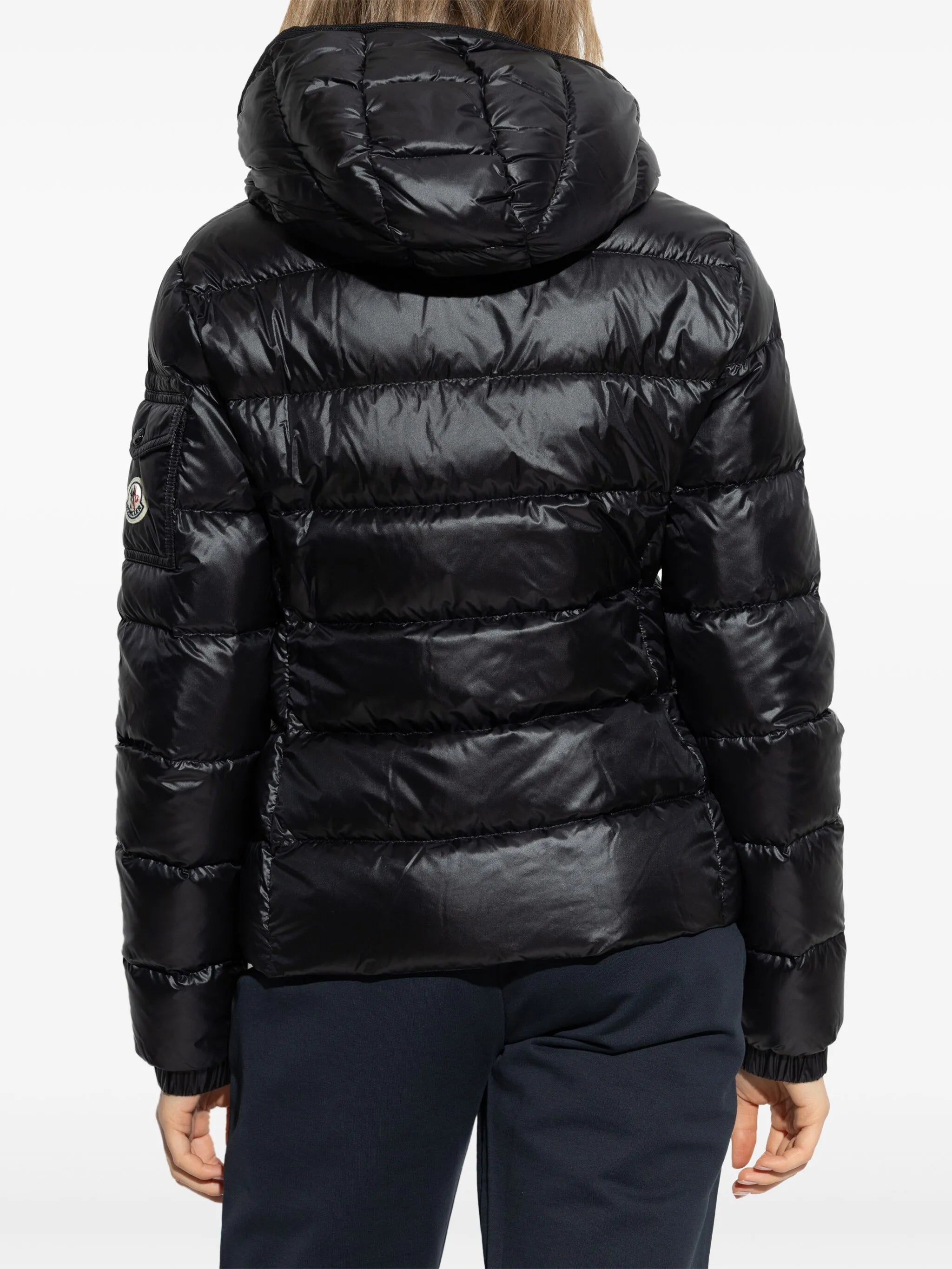 Glesse hooded short down jacket
