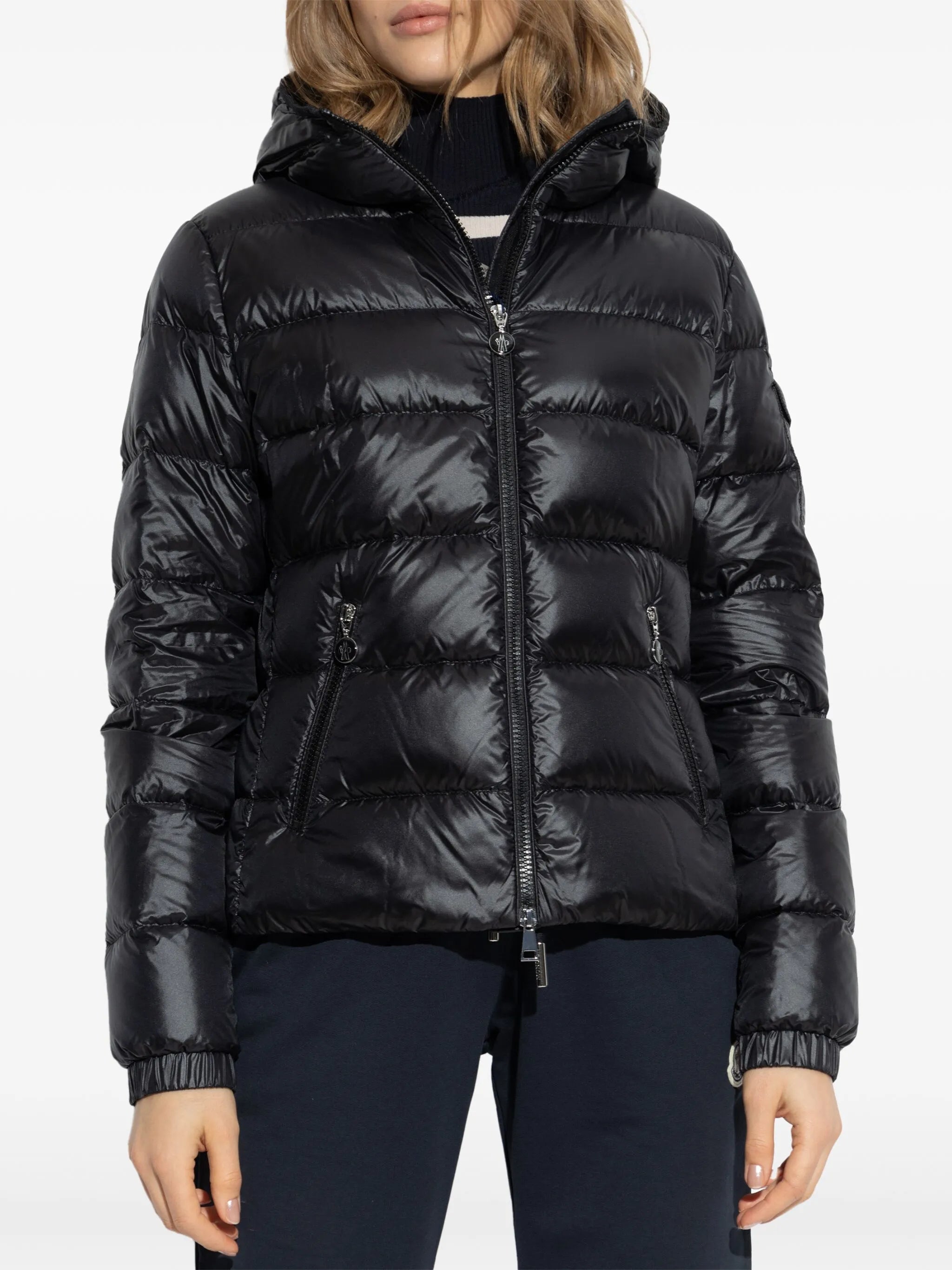 Glesse hooded short down jacket