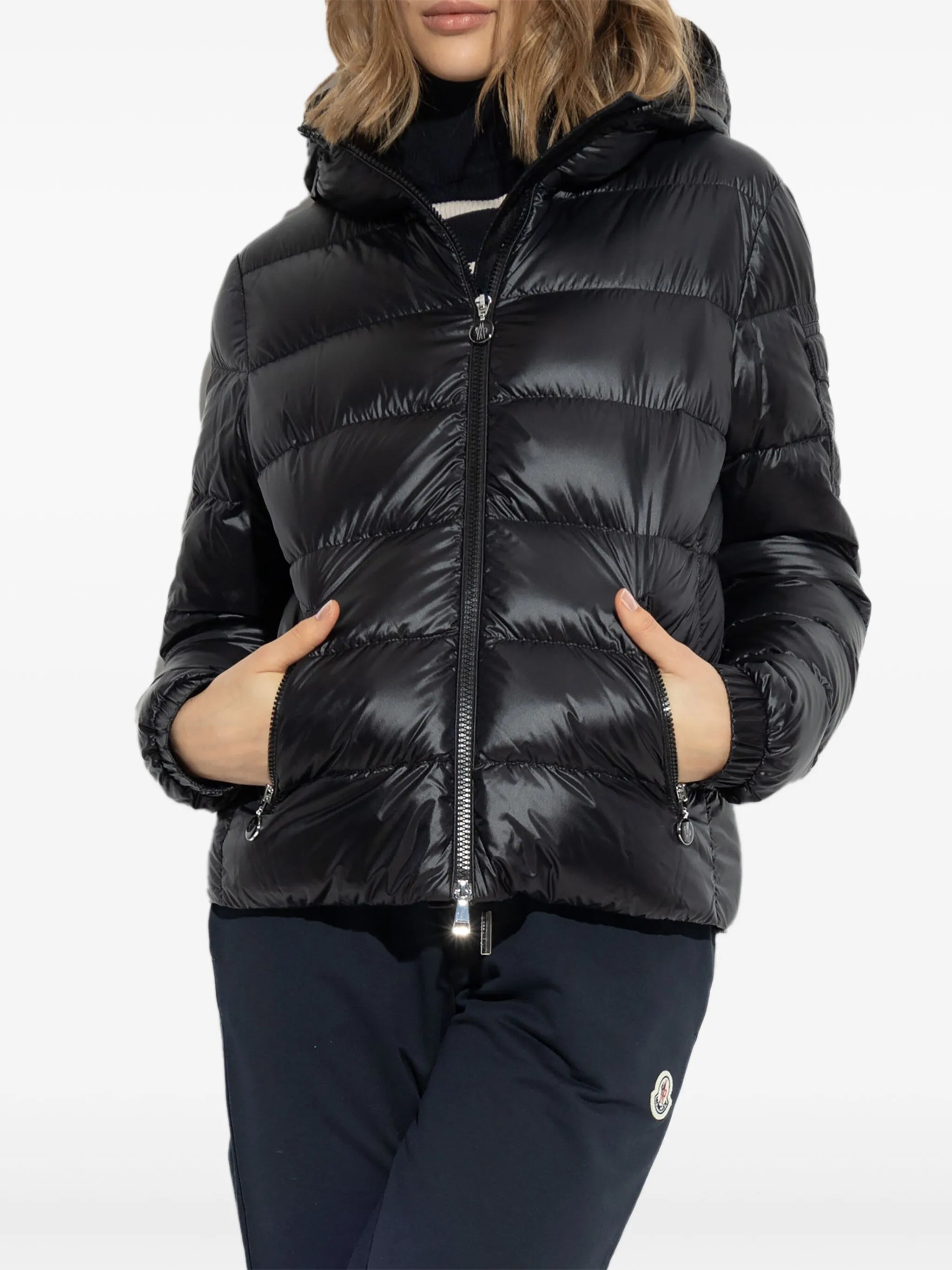 Glesse hooded short down jacket