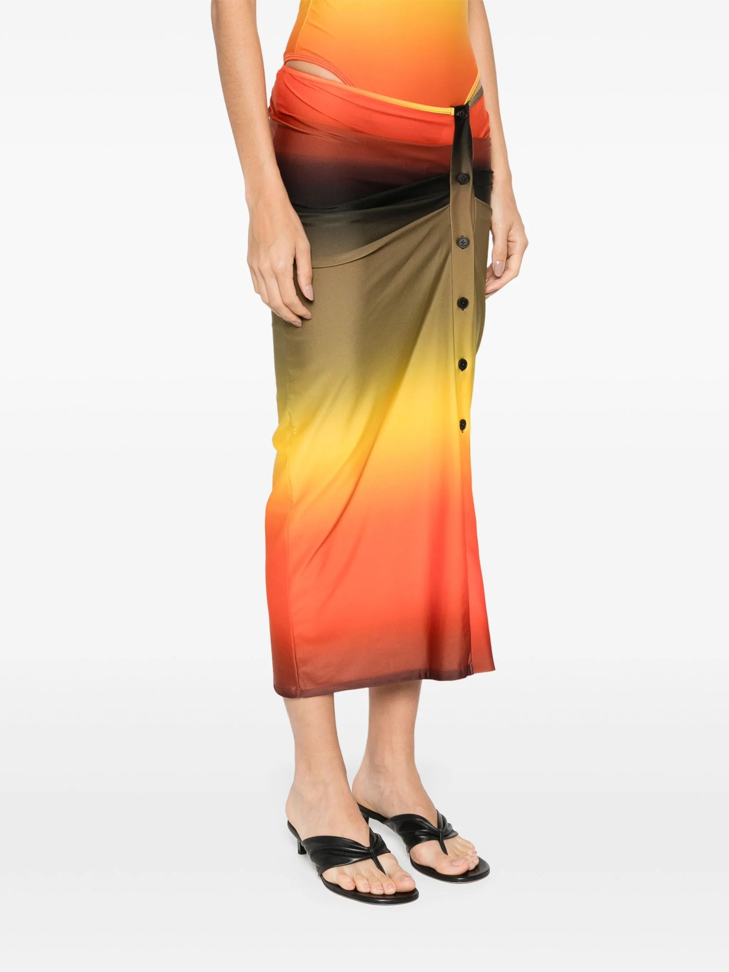 gradient-effect midi skirt