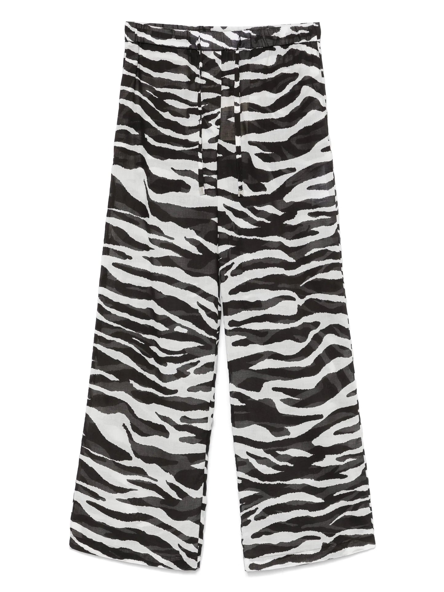 zebra-print sheer trousers