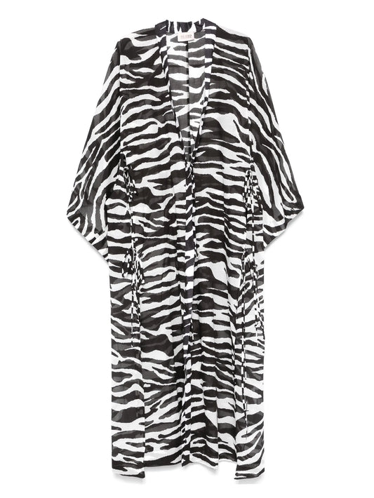 zebra-print beach cover-up