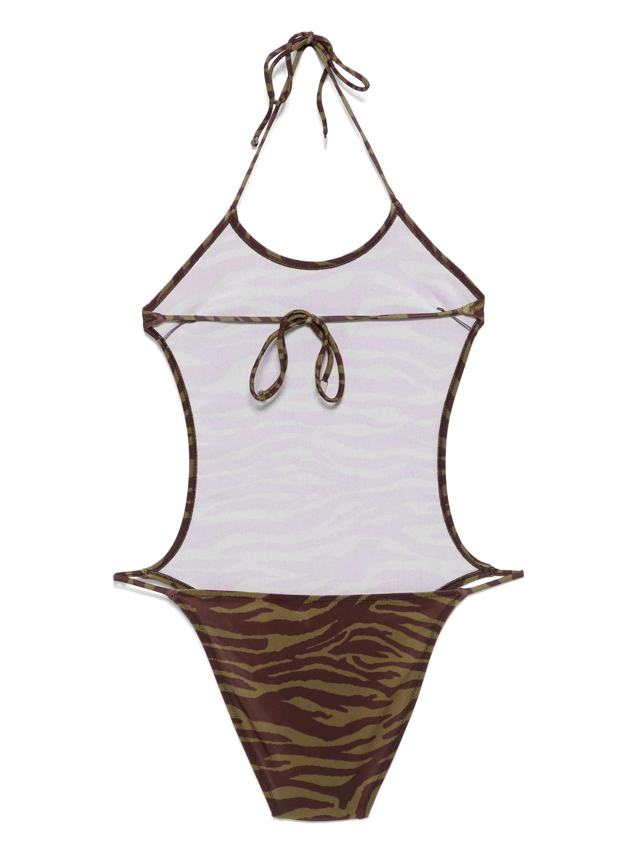 zebra-print swimsuit