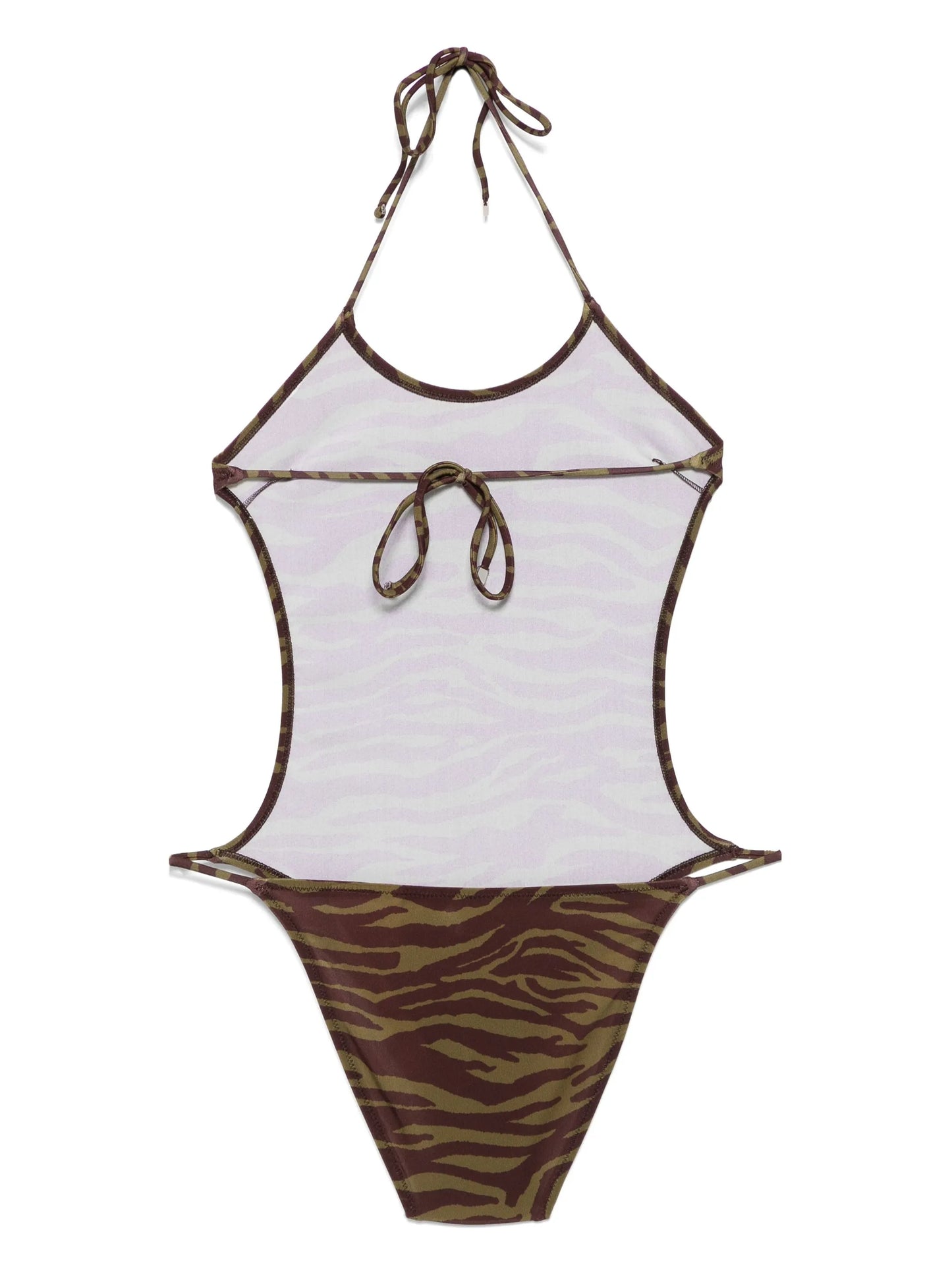 zebra-print swimsuit