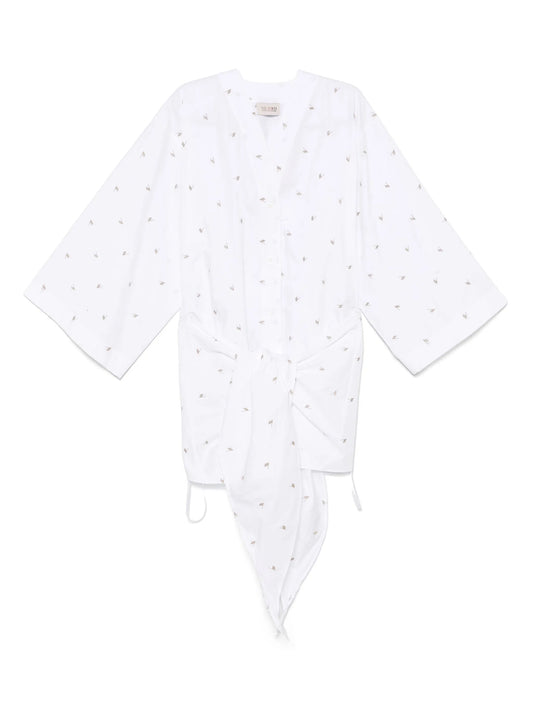 logo-embroidered mini dress