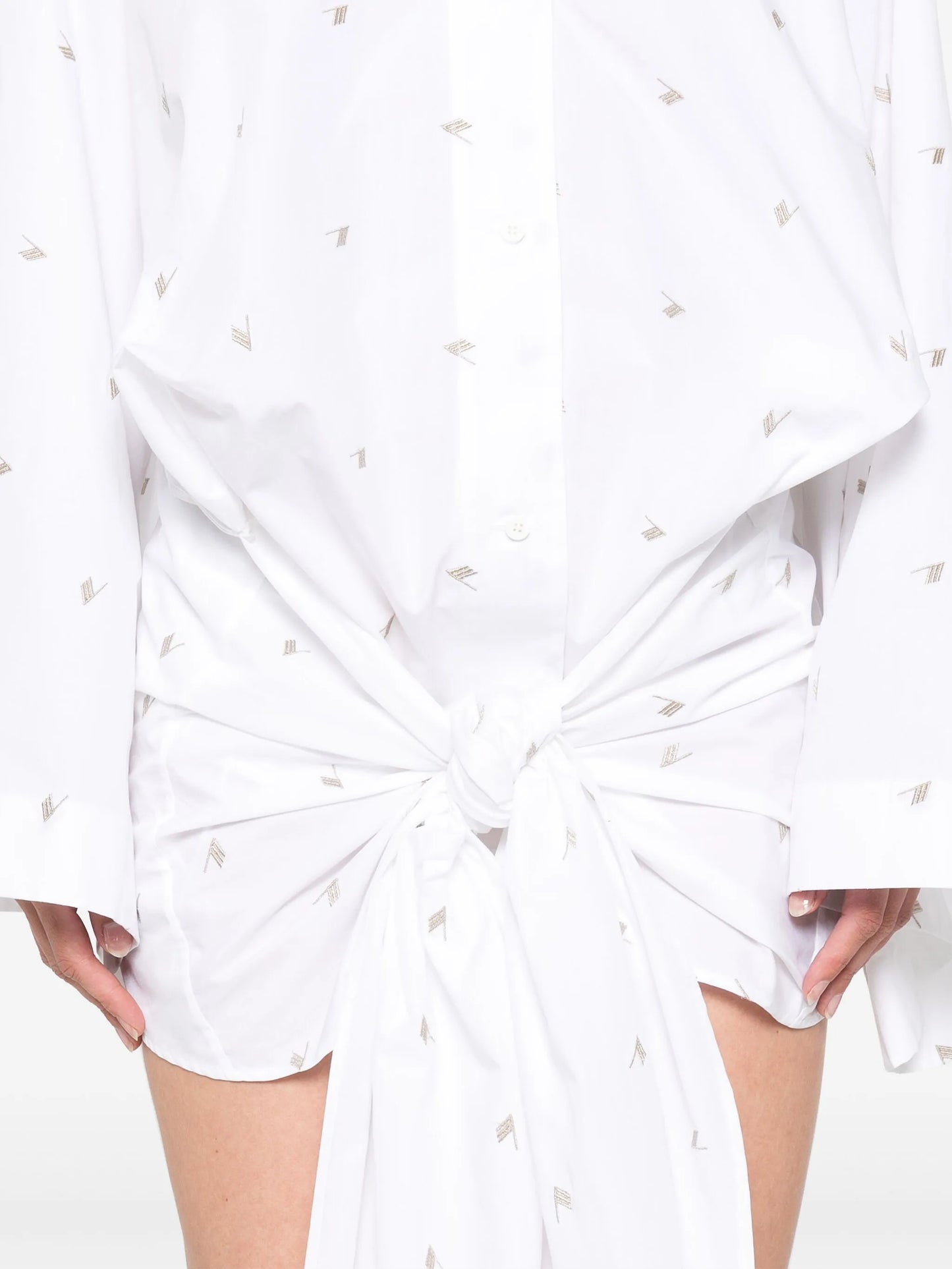 logo-embroidered mini dress