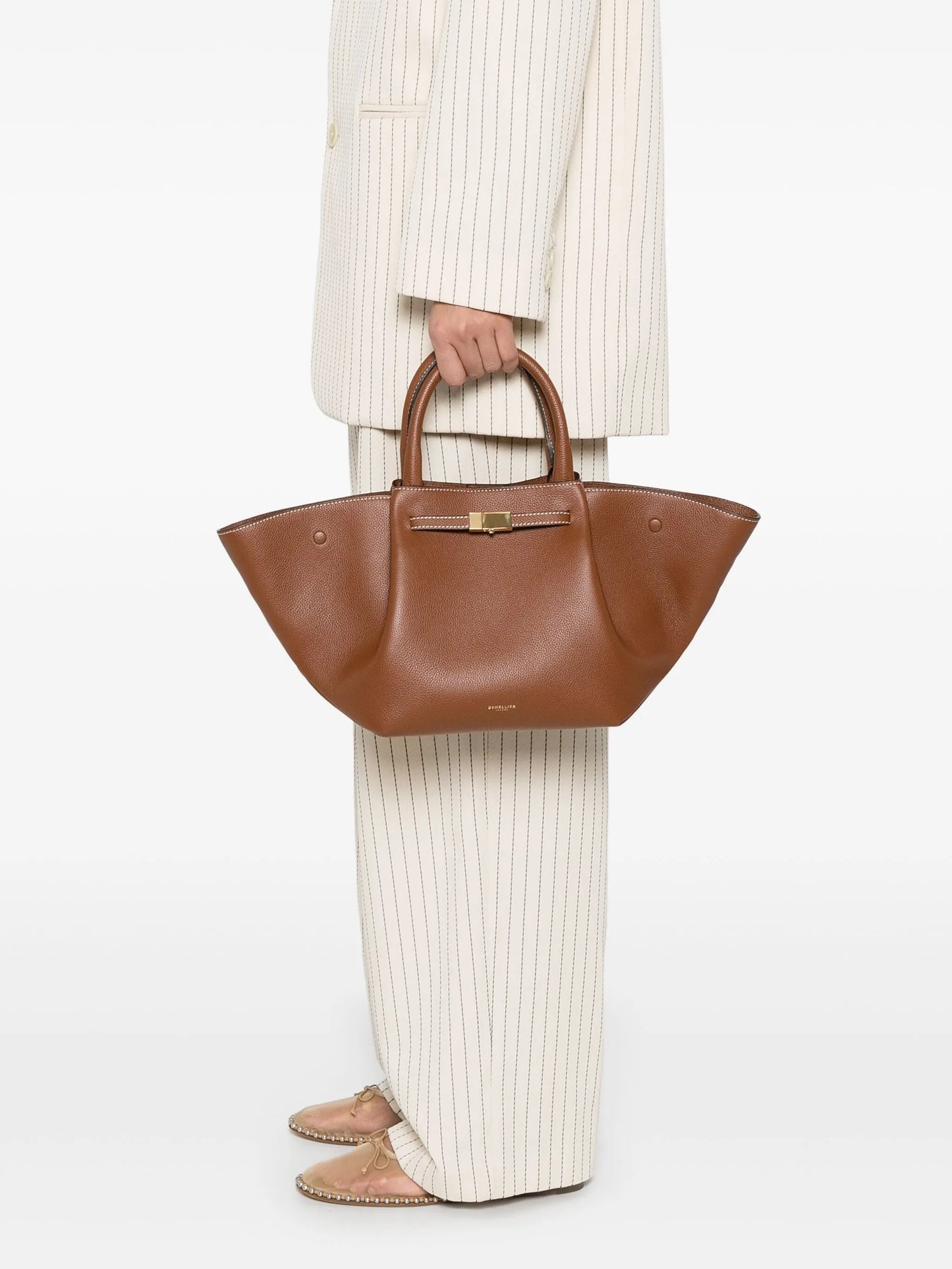 The Midi New York leather tote bag