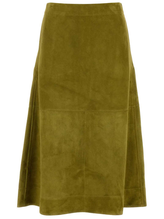 A-line suede skirt
