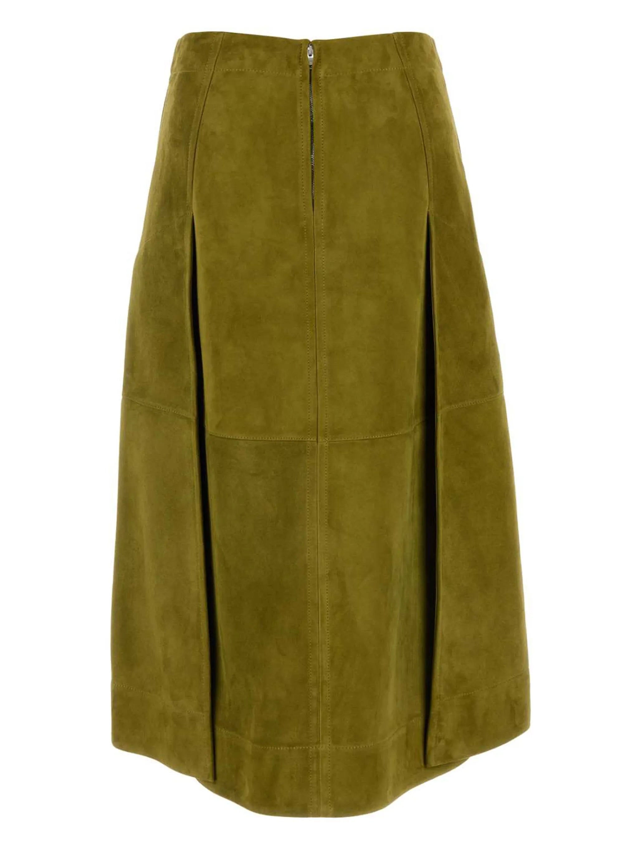 A-line suede skirt