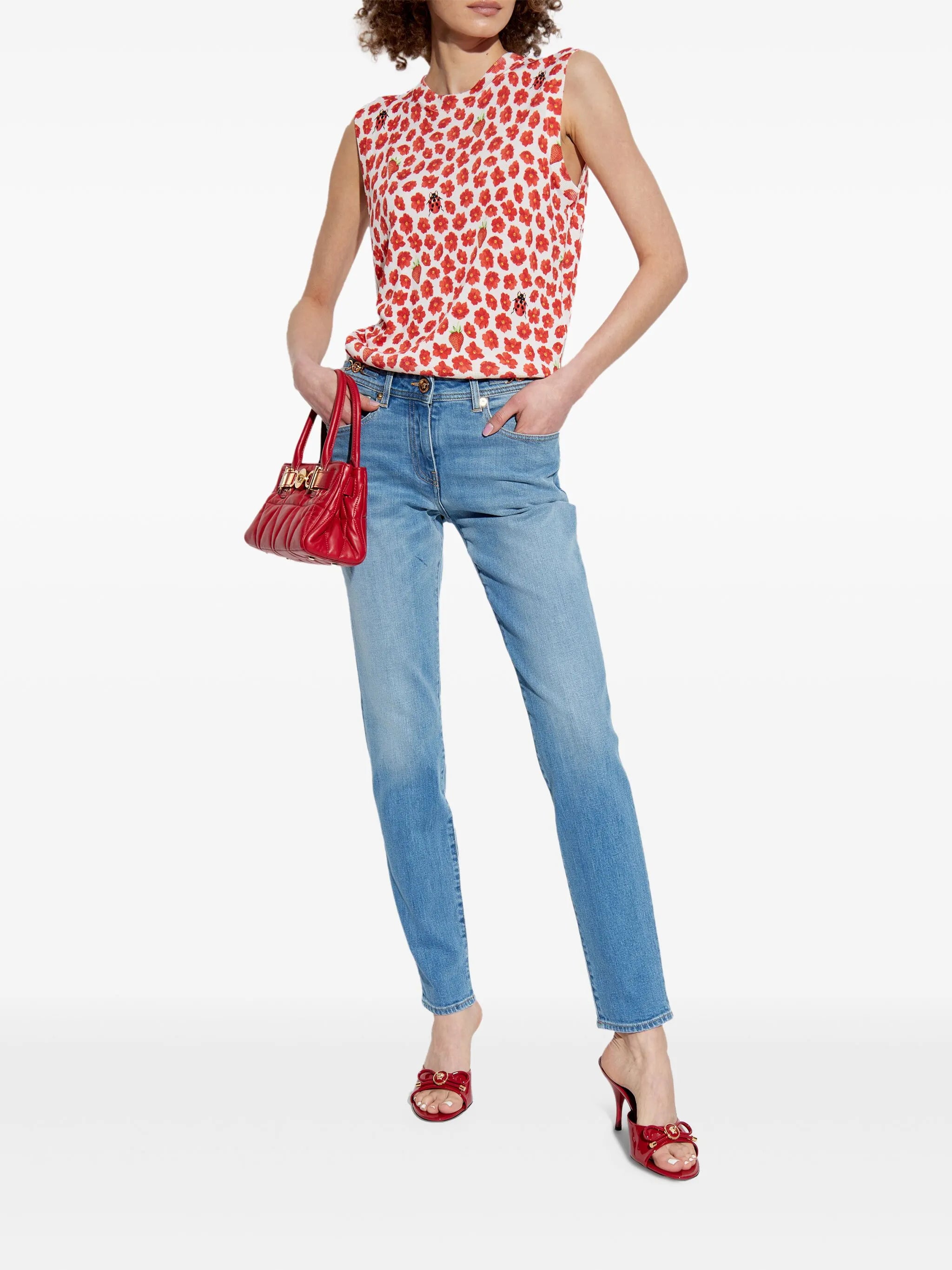 floral-print T-shirt