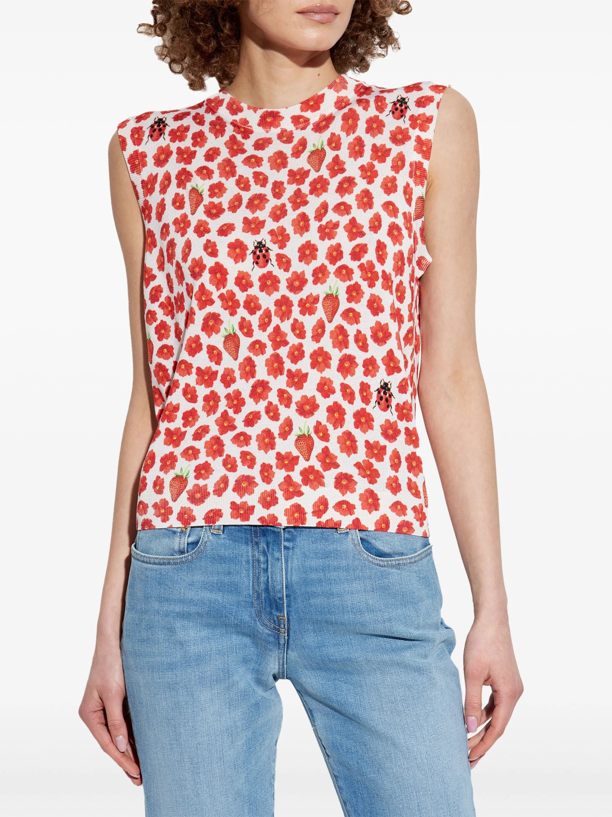 floral-print T-shirt
