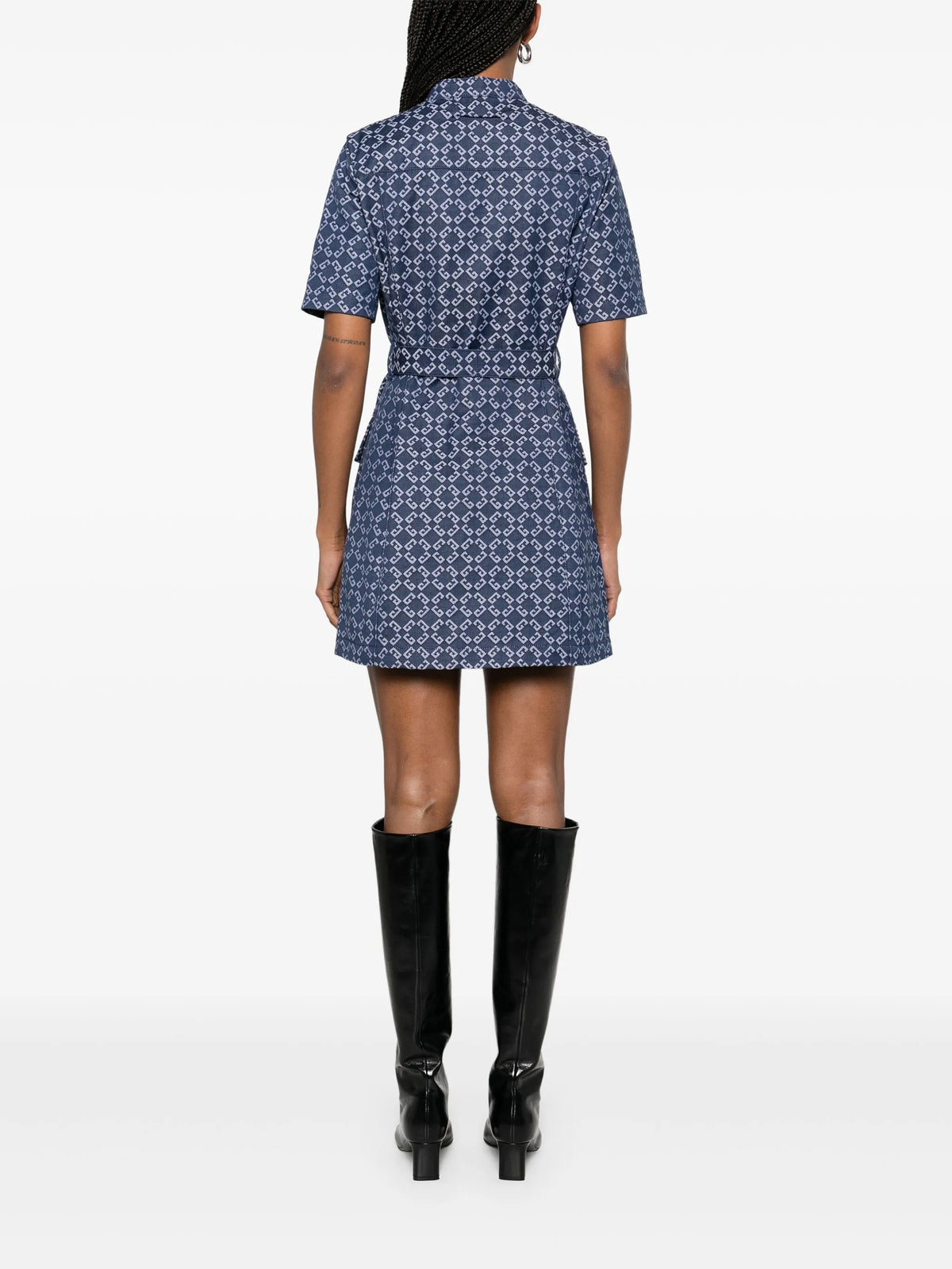 Safari dress in monogram 72 denim