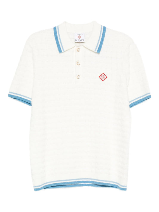 stripe-trim polo shirt