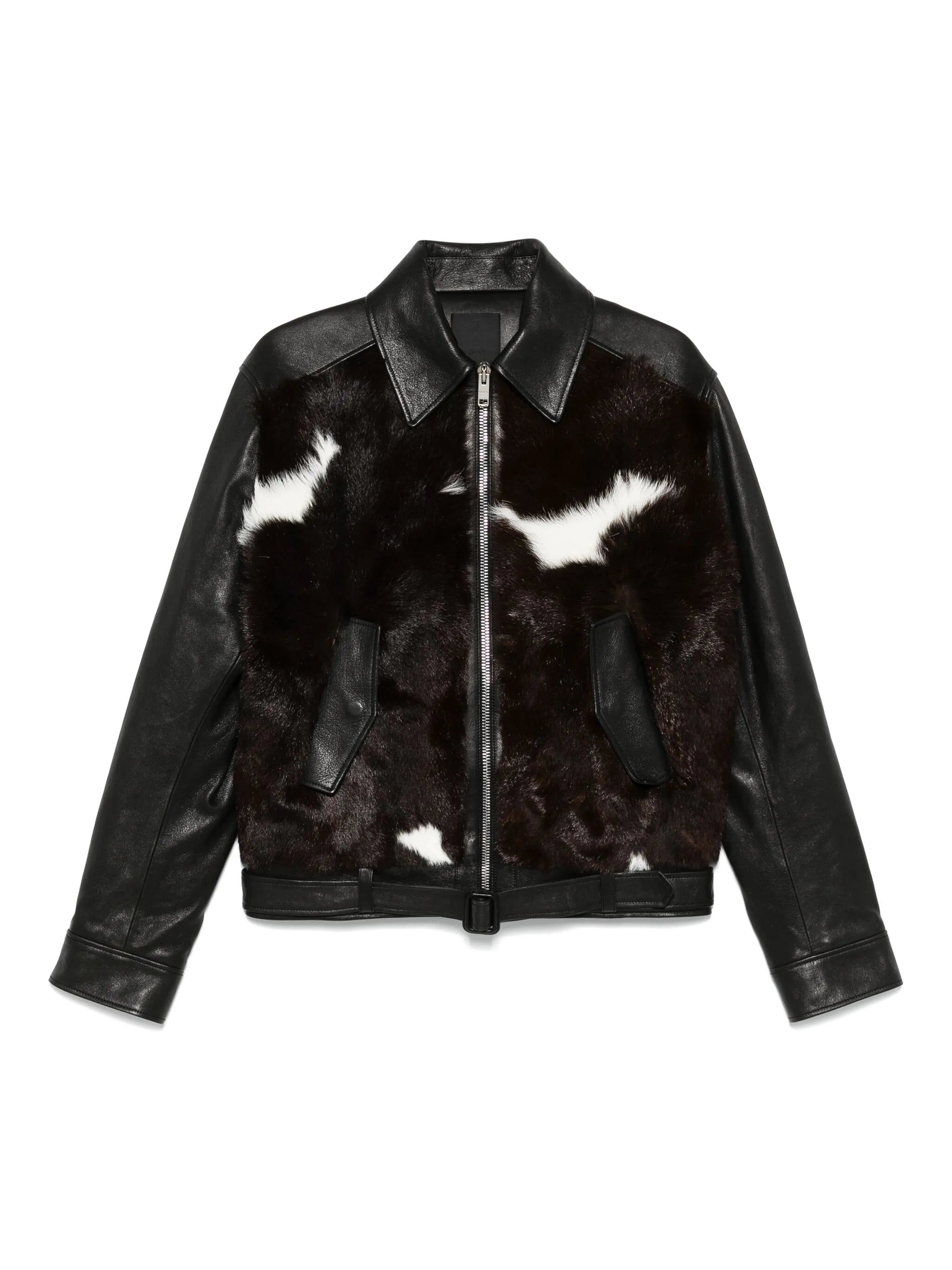 Biker jacket in calfskin leather