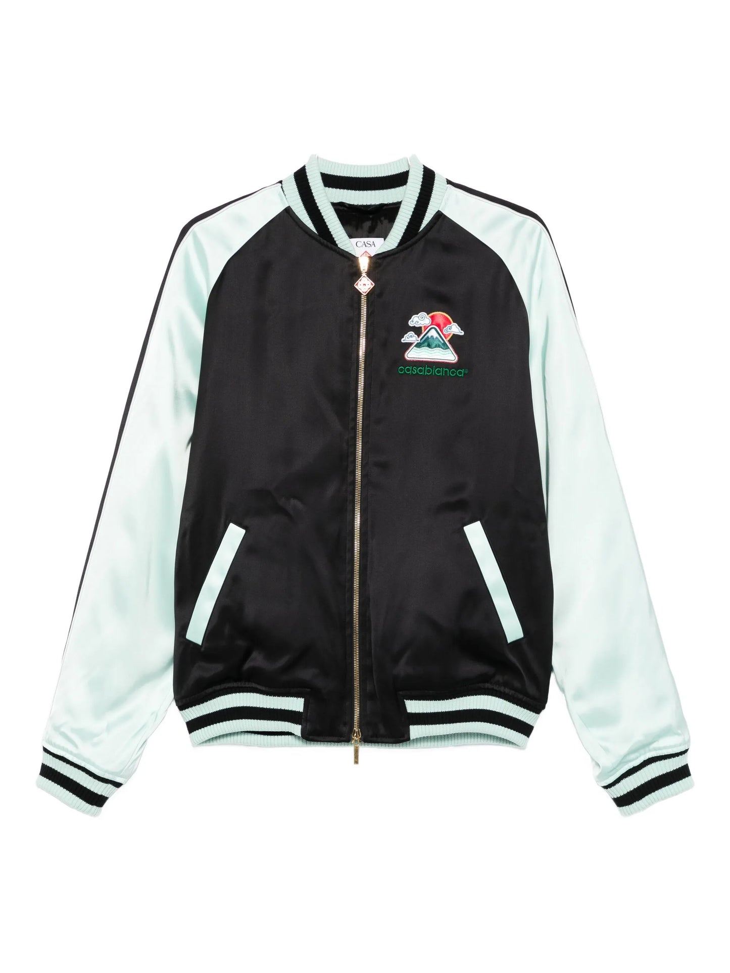 embroidered-logo bomber jacket