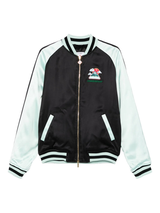 embroidered-logo bomber jacket